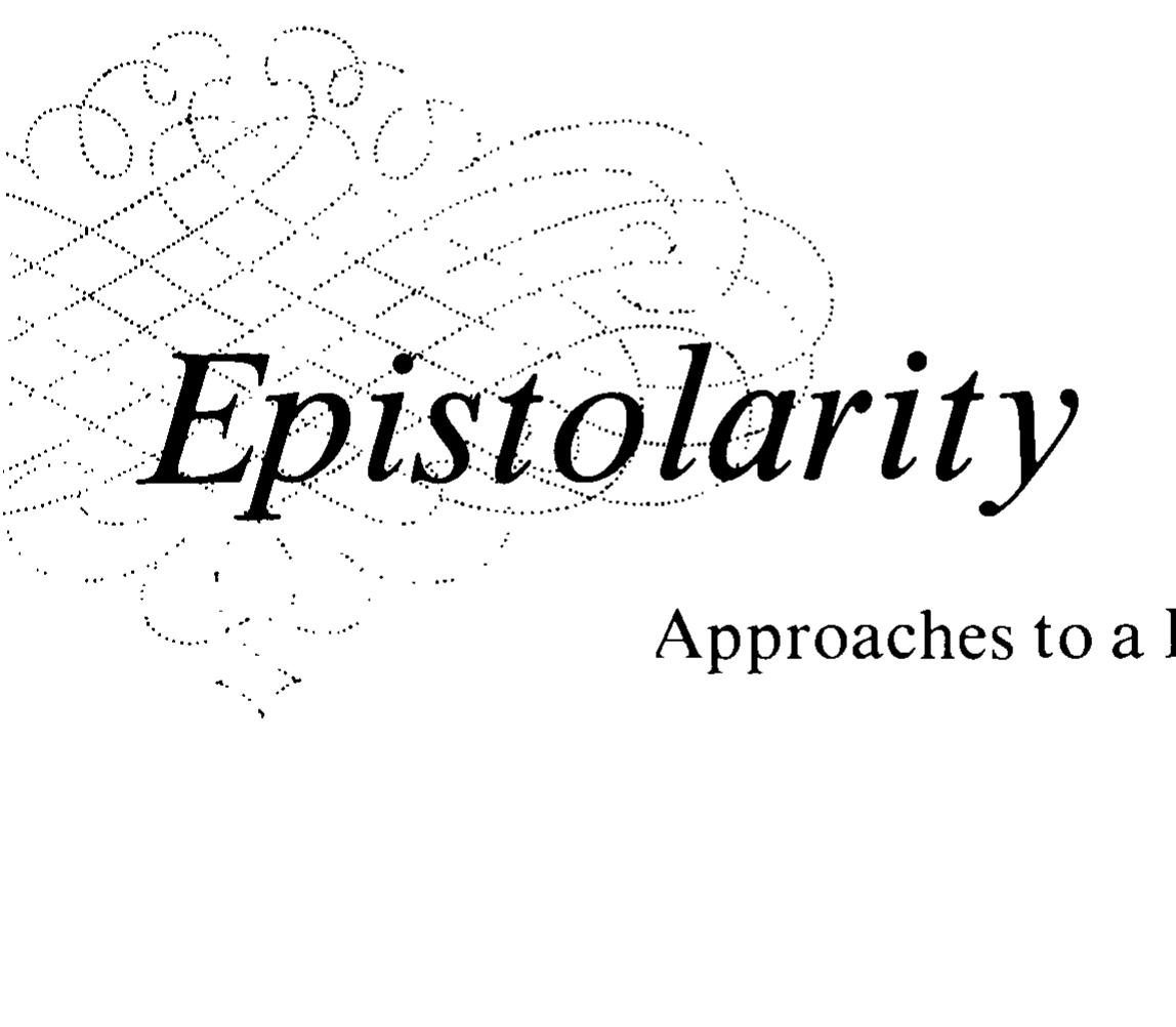 洋書 Epistolarity: Approaches to a Form PDF) Epistolarity. Approaches to a Form