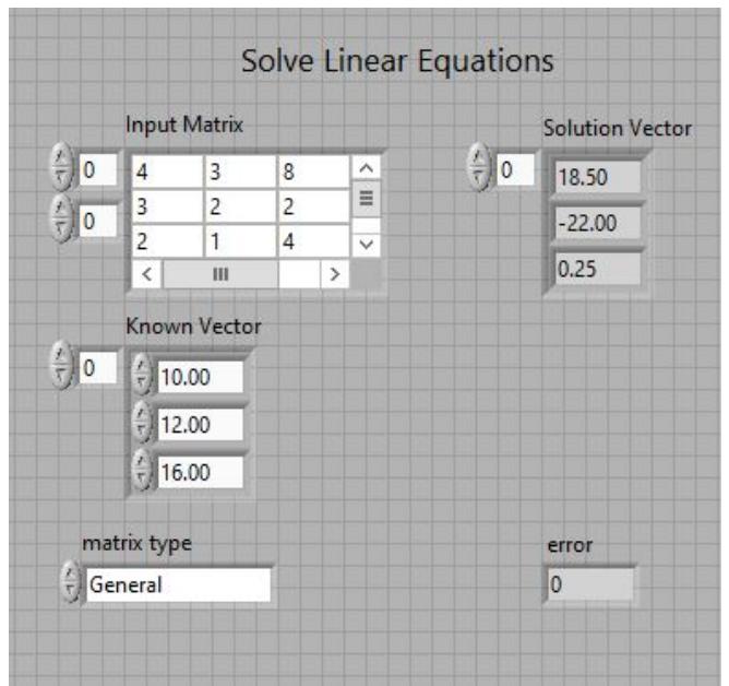 Linear equations input and output values indicator: solution