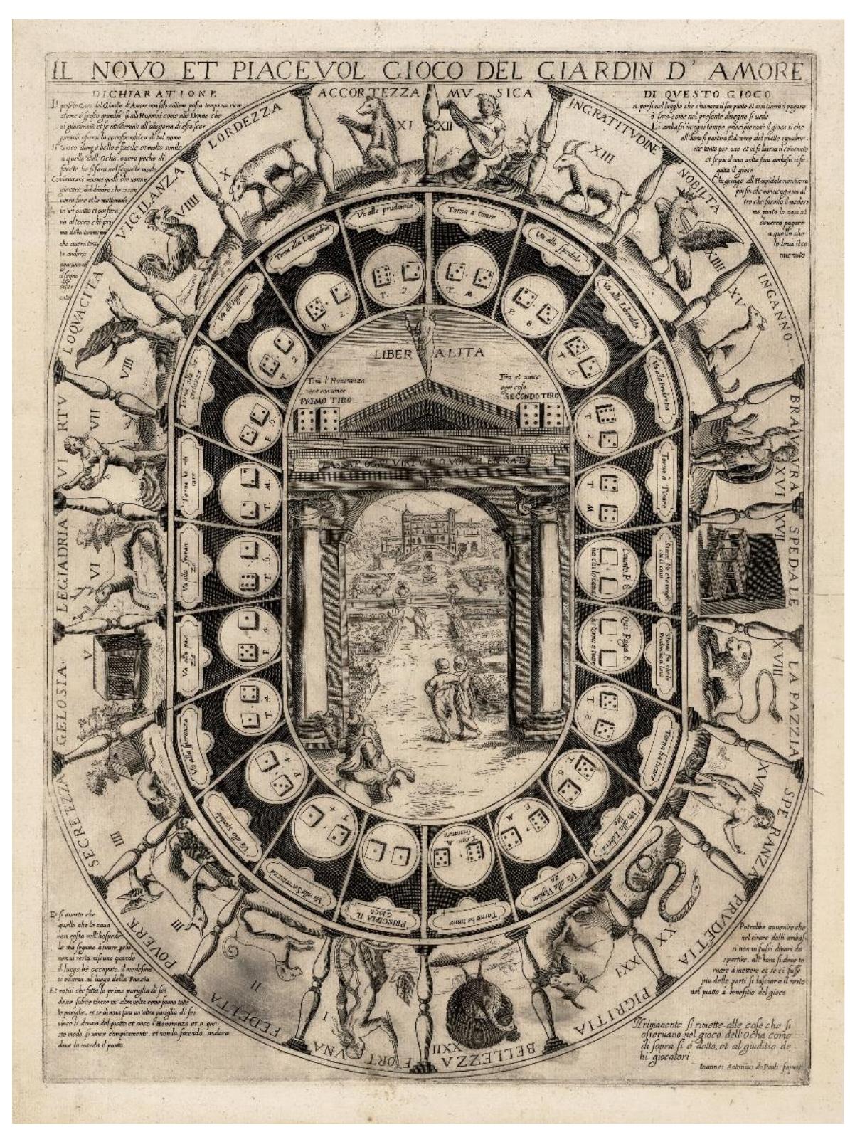 Figure 10. Novo et Piacevol Gioco del Giardin d'Amore, Rome: Giovanni Antonio de Paoli, 1589- 1599. Trustees of the British Museum. 