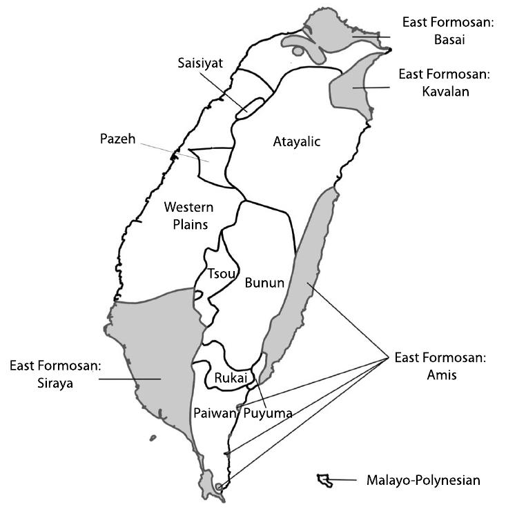 Figure 10. Distribution of East Formosan languages 