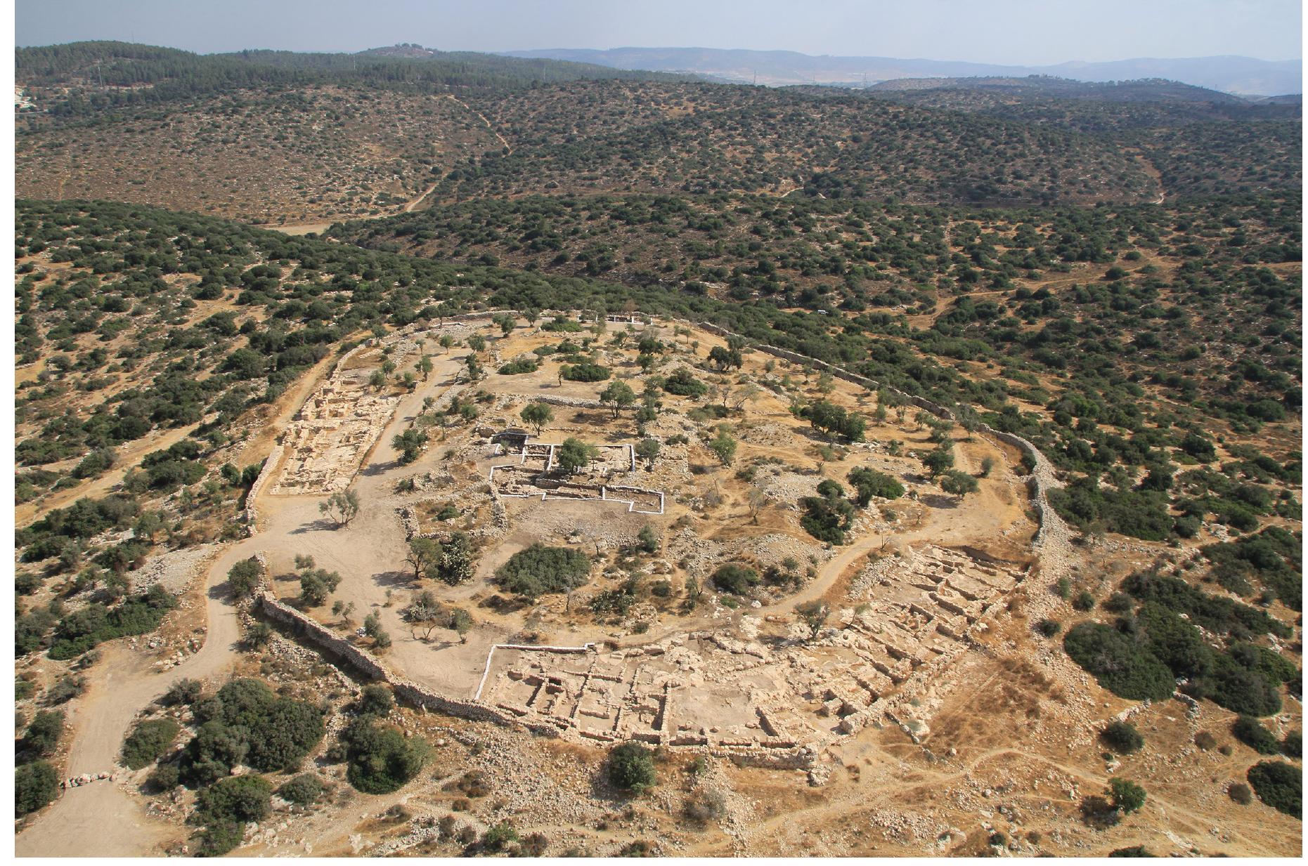 Fig. 1. Khirbet Qeiyafa: view to the north (photograph by Sky View).  INTRODUCTION TO KHIRBET QEIYAFA - THE SITE AND ITS NUMISMATIC FINDS 