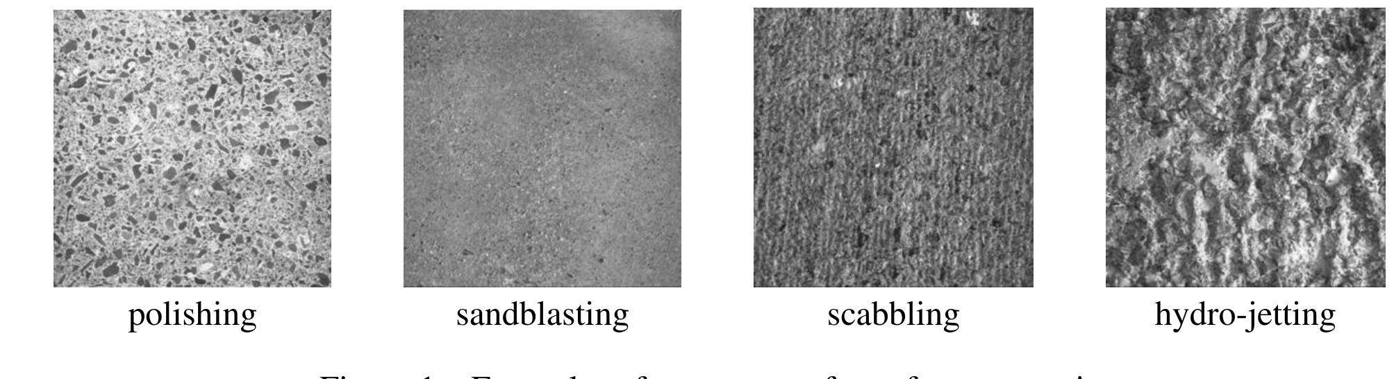 Four types of surface preparation techniques were
