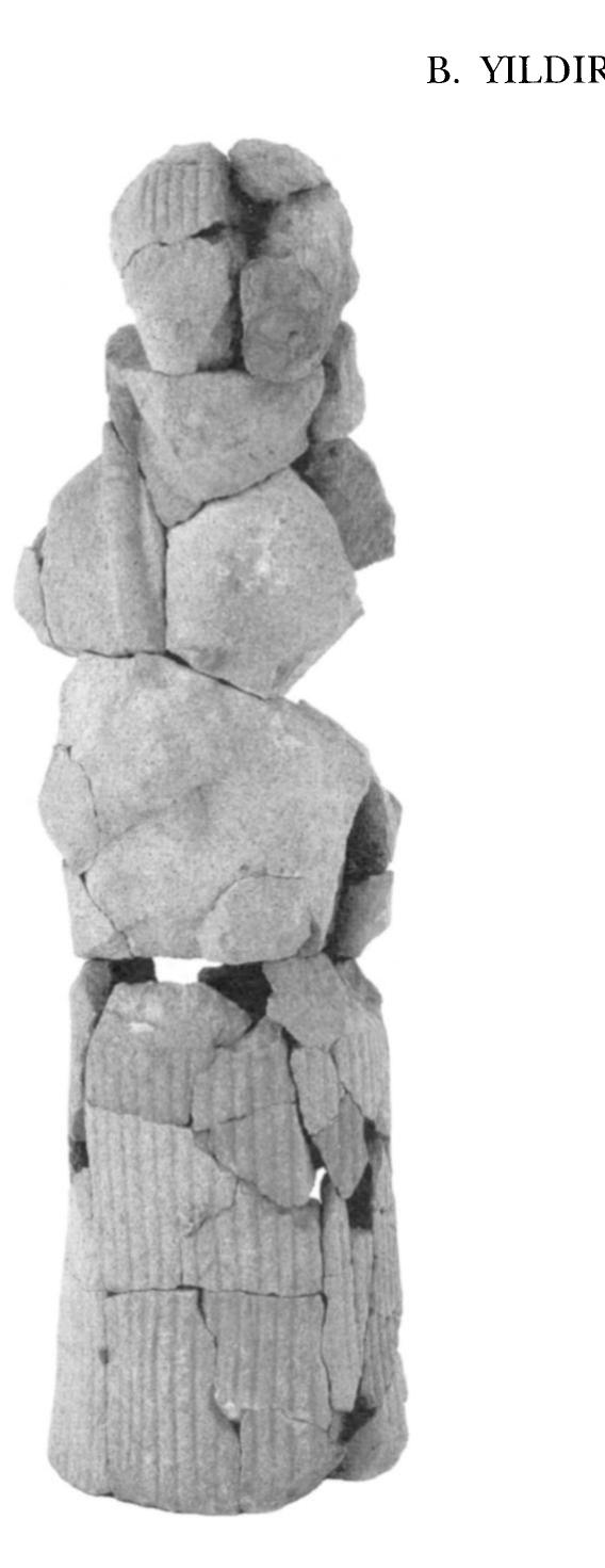 Fig. 13. Statue from monumental entrance at the eastern end of the palace complex at Kerkenes Dag (M. Akar). 
