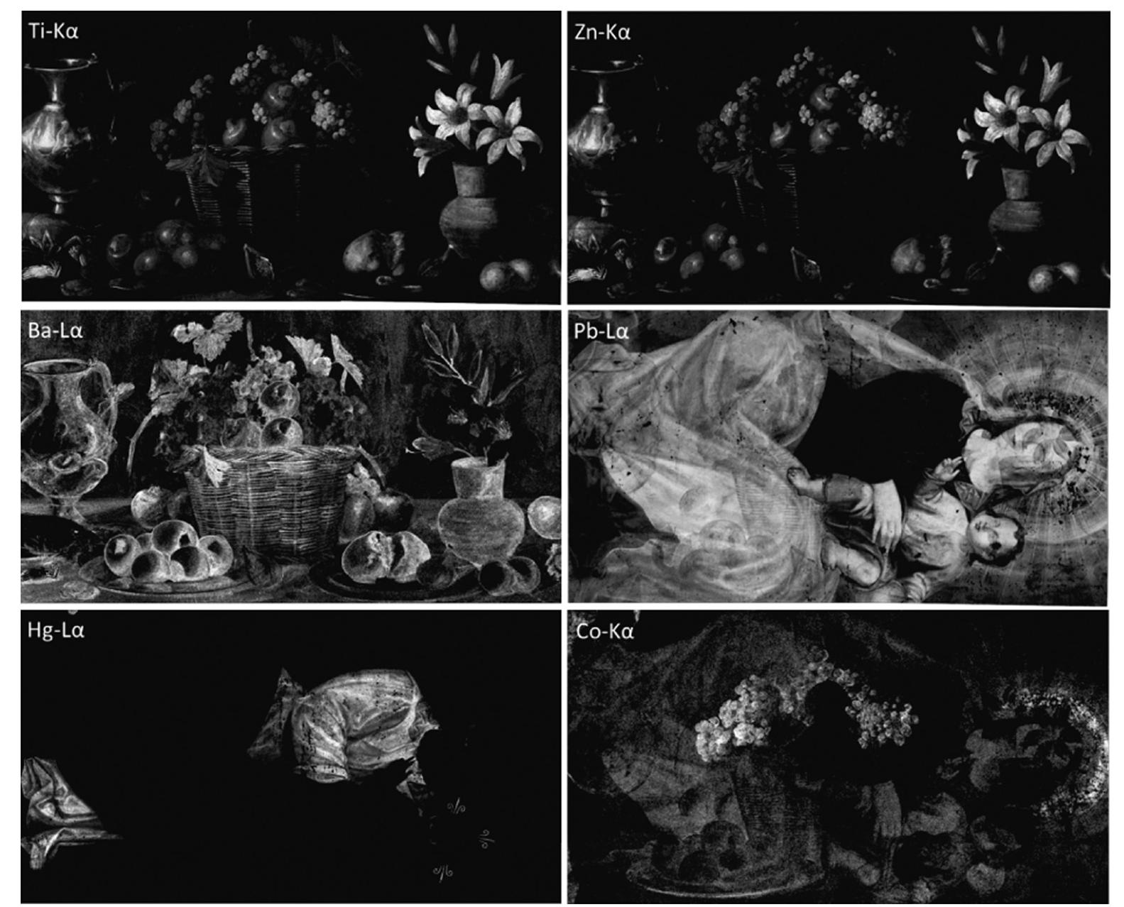 Elemental distribution maps of a part of the still-life