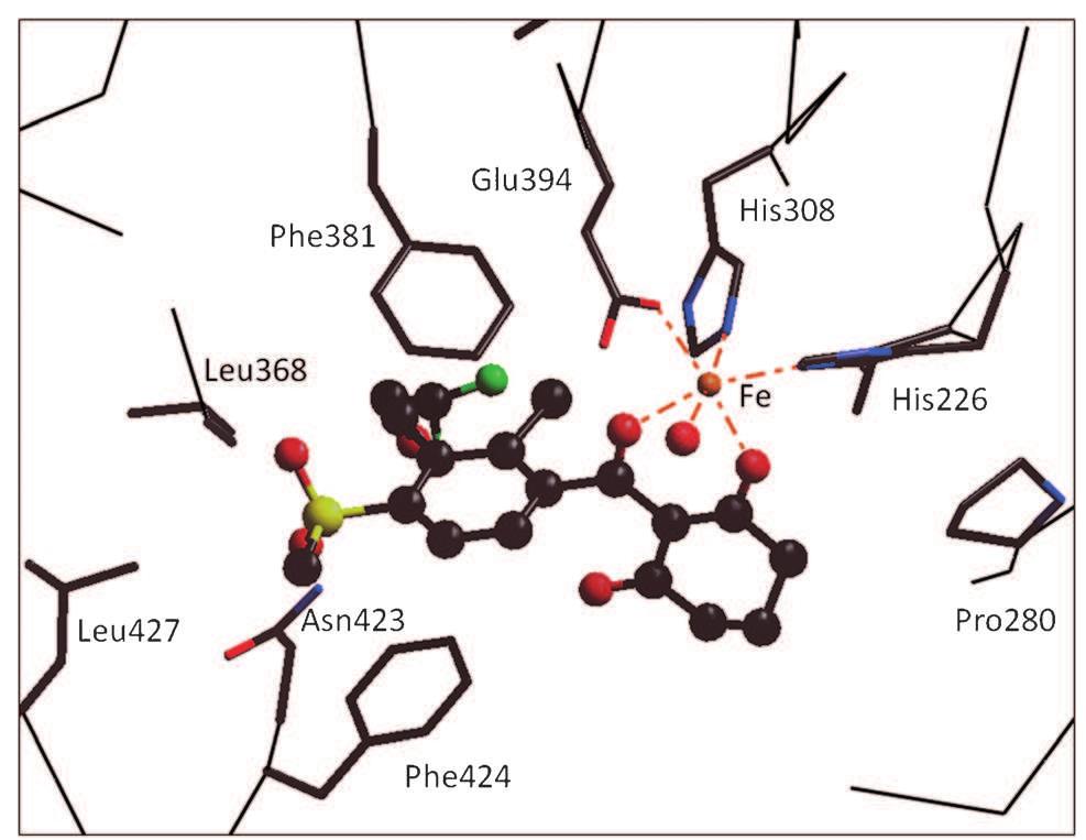 Crystal structure of tembotrione with hppd from arabidop-