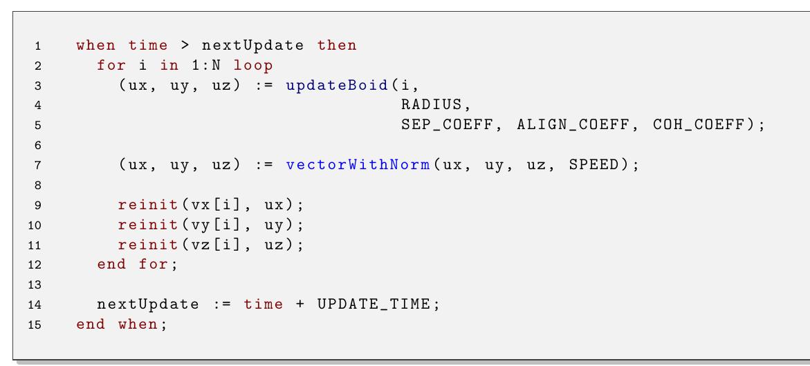 Boids headings updated using an external c++ function
