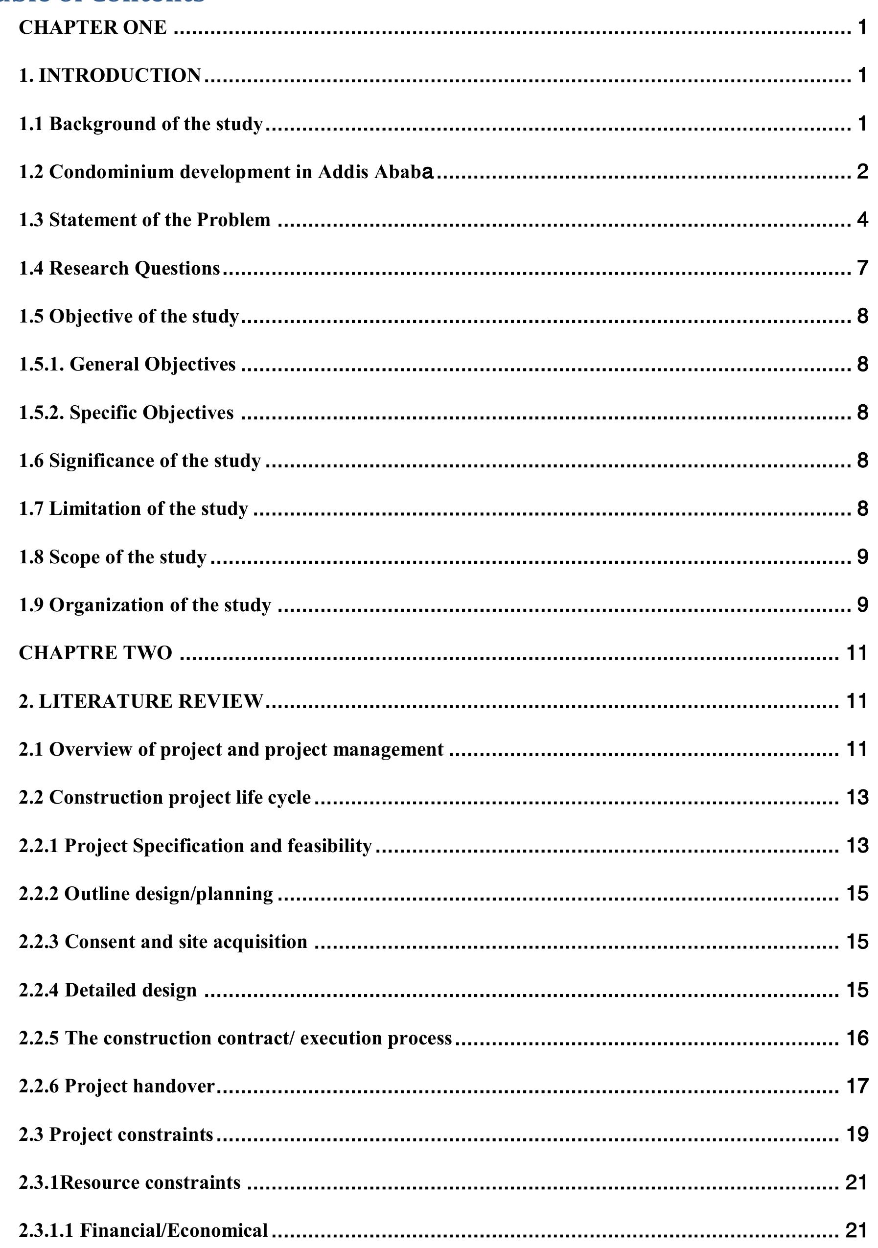Table 1 - from The Assessment of Addis Ababa Housing