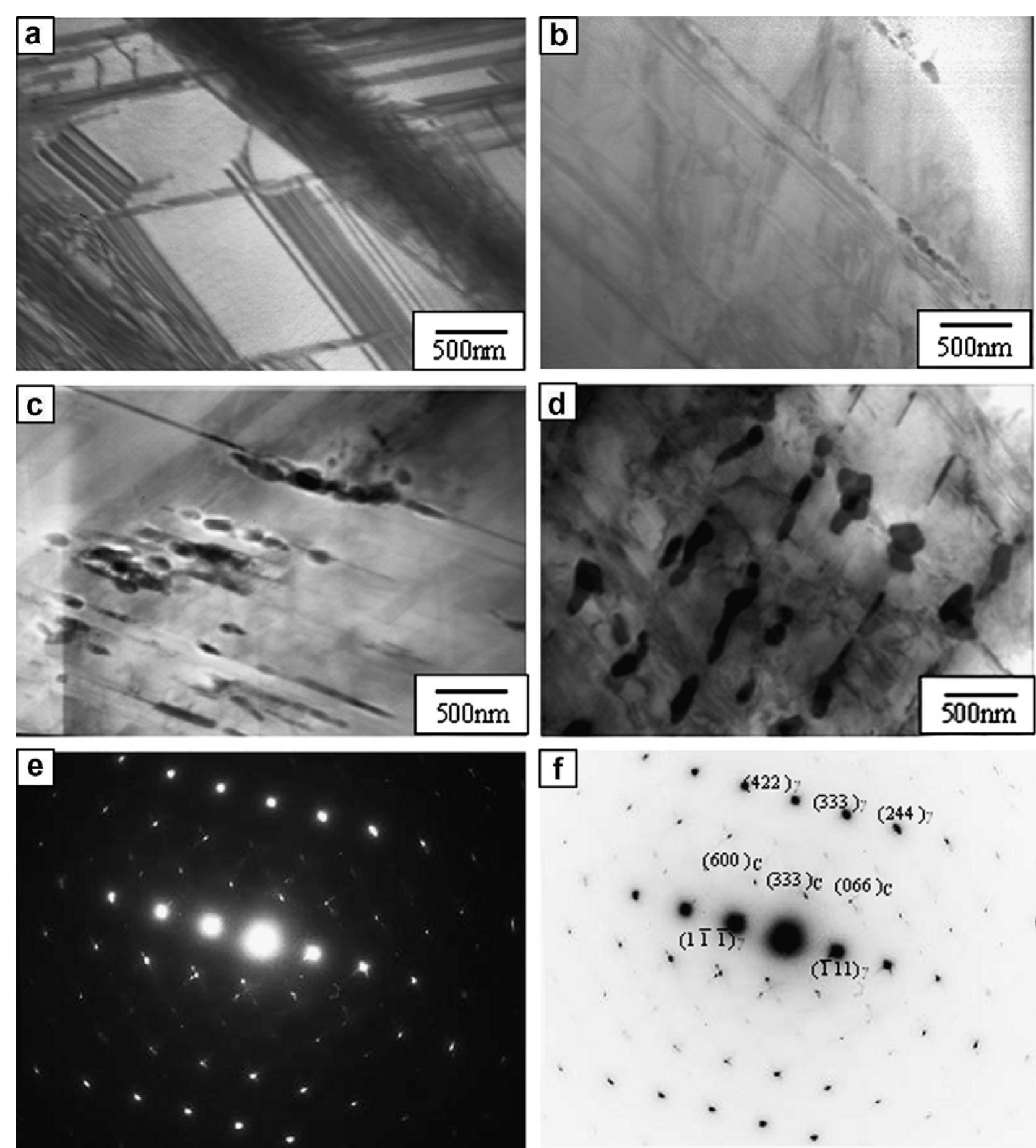 Tem micrographs of specimens subjected to ageing at 1123 k