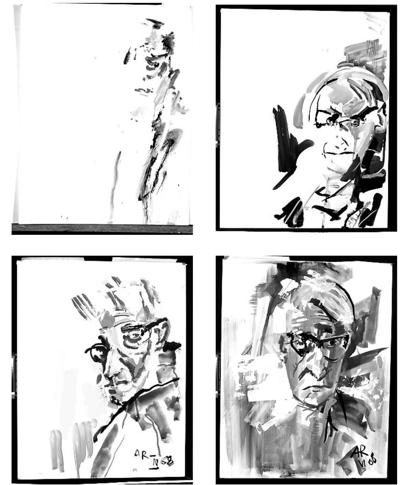 Fig. 6. Body: Anton Raderscheidt, Selbstbildnisse nach Schlaganfall (Self-Portraits of a Patient/Painter with Hemi-Neglect). (© VG Bild-Kunst, Bonn 2005) 
