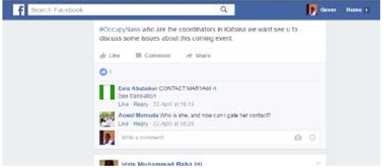 Source: Screen Shot of Protest Post on Facebook, 2016. 