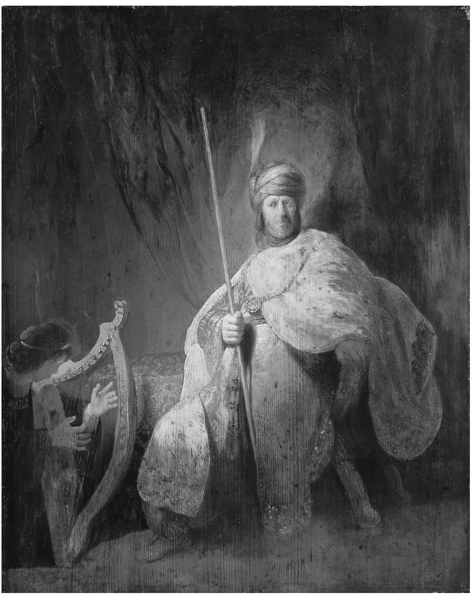 Figure 2 - Rembrandt Harmensz van Rijn (Dutch, 1606-1669), Saul and David, 1629. Frankfurt, Stadelsches K unstinstitut, photo: OQARTOTHEK.  Middle Ages - now emerge as paramount in the representation of a Saul re- envisioned as a doomed and tragic individual. 