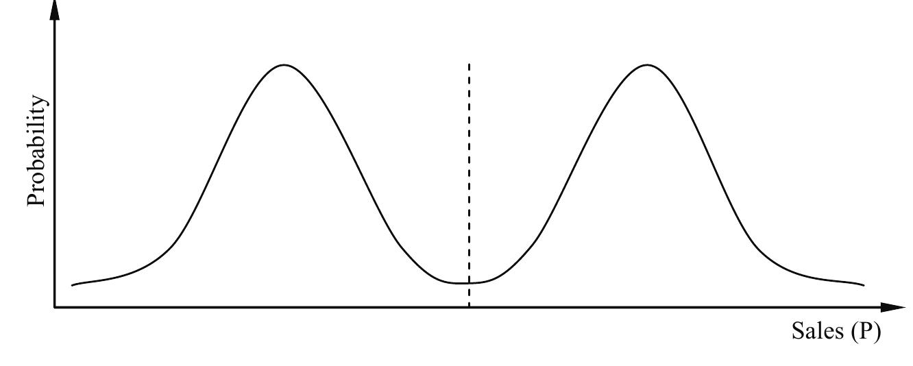 Probability distribution in a typical high-risk company