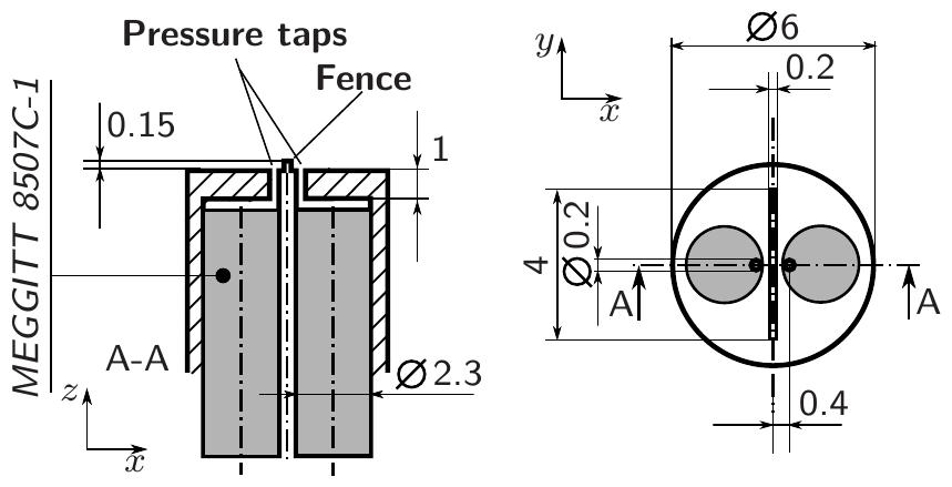 16: geometries of the sublayer fence probe all in [mm]