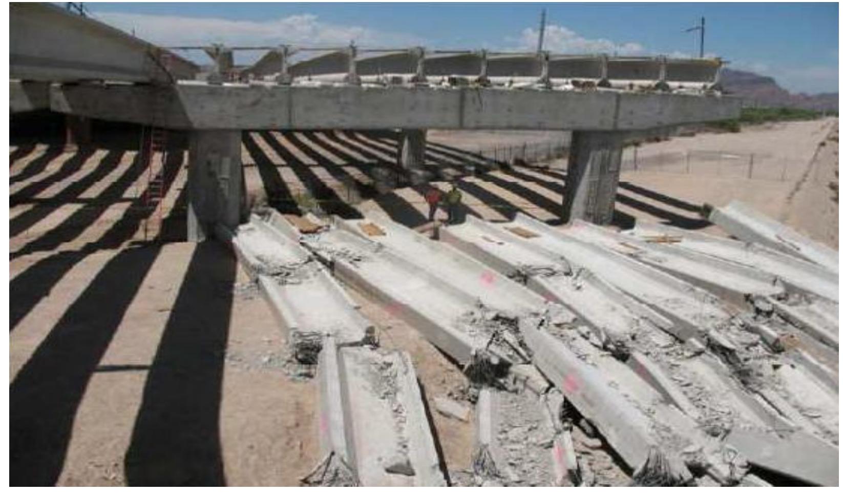2. end supported hanging girder a) side view, b) axial force