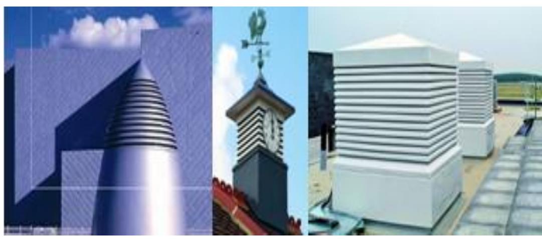 Different forms of monodraught windcatcher [6]