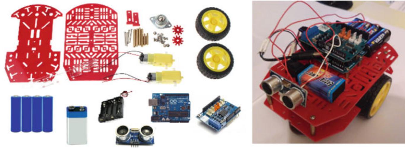 Basic Rover Sensor | basic components of a rover (left) and the final result