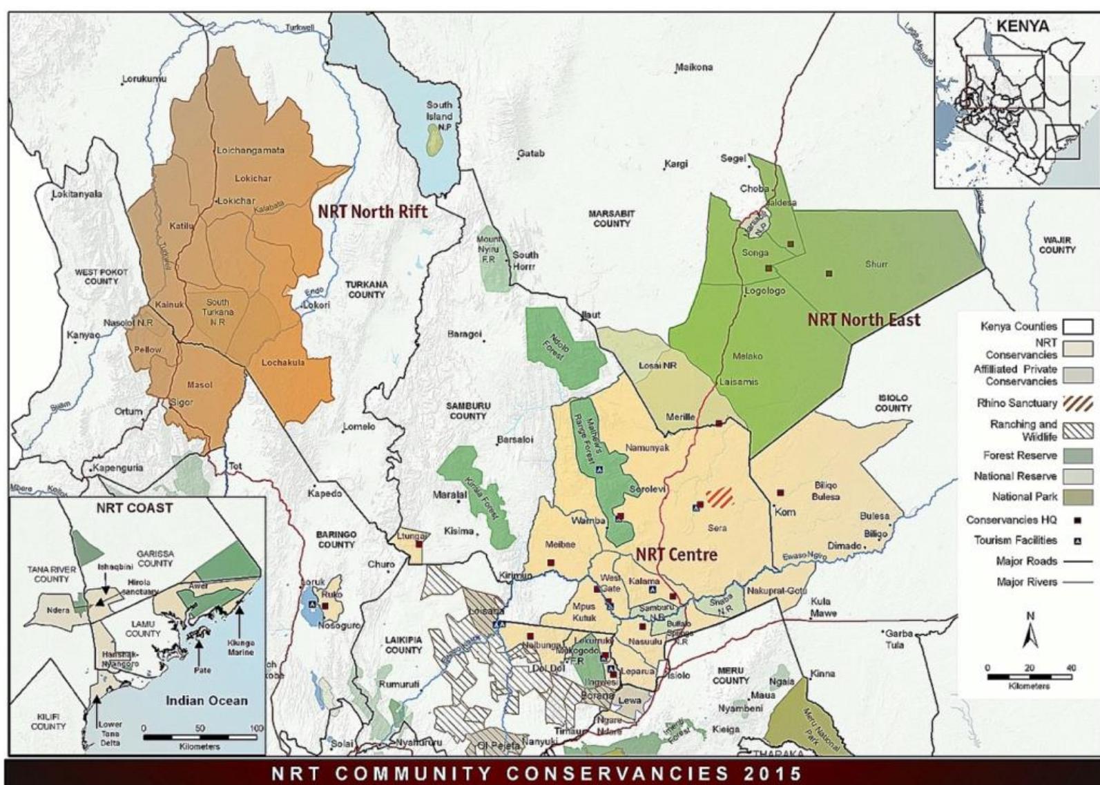 1 map of the nrt community conservancies from 2015. adapted