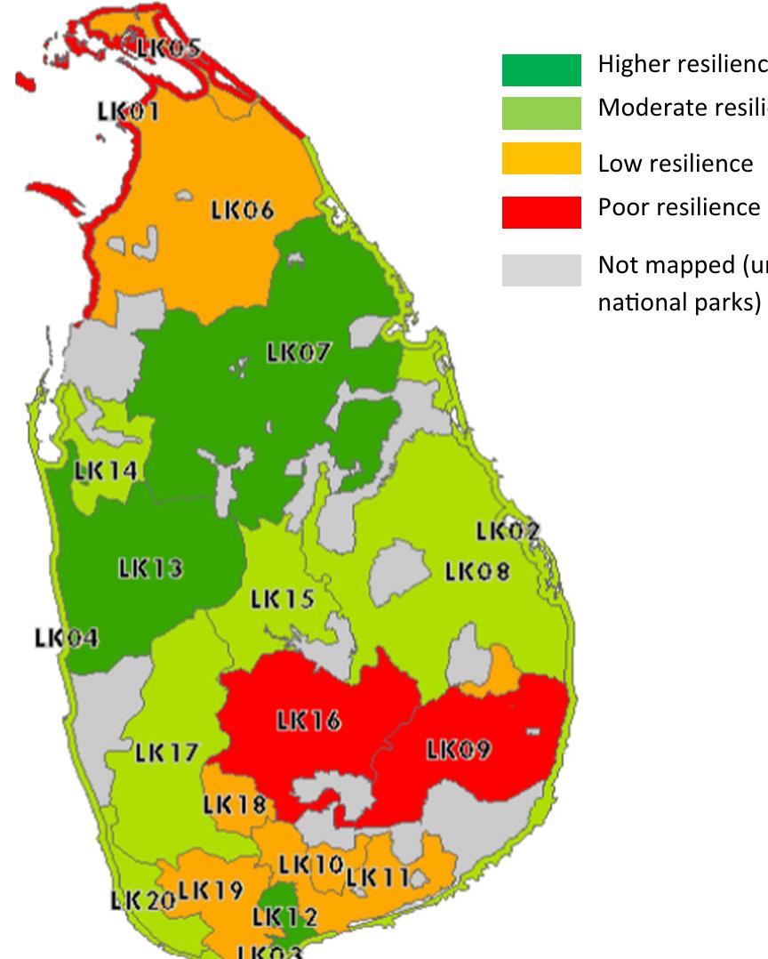 Rural livelihood zones of sri lanka based on diversity of