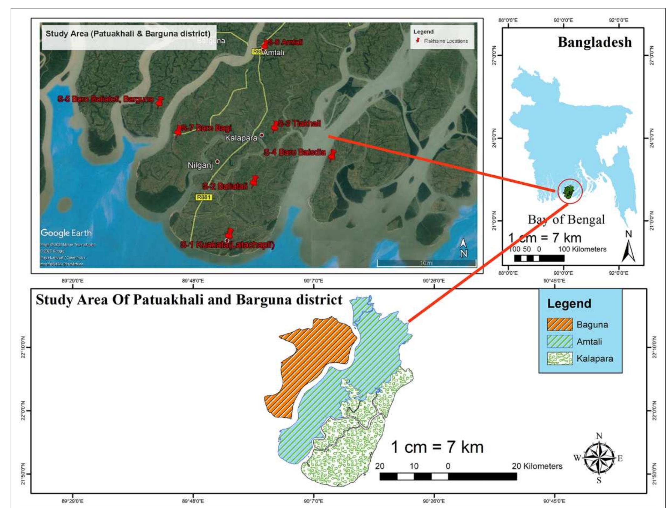 |. detailed study area map showing the locations covered the