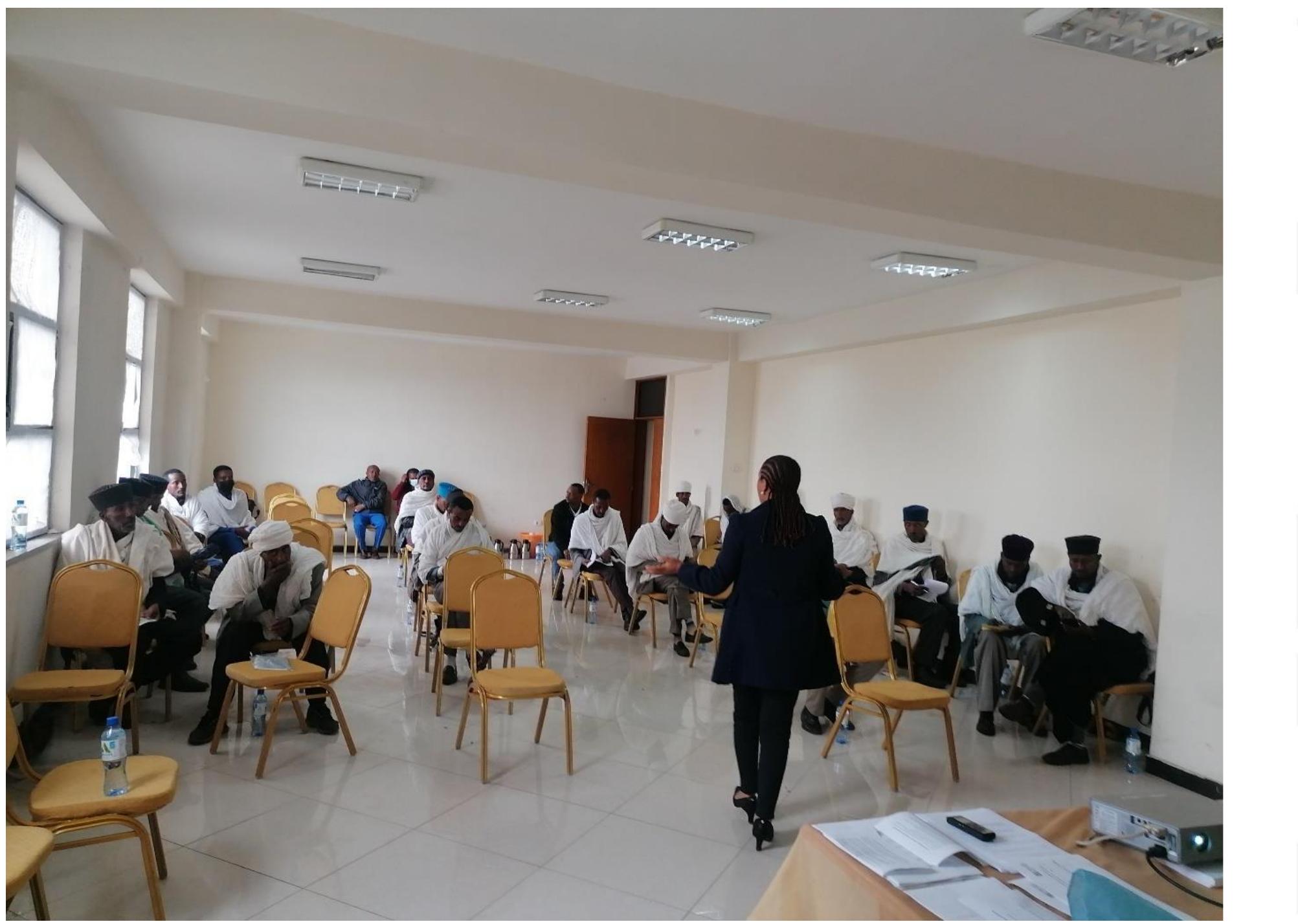 Photo 8: Ms Beza Birhanu, practicing attorney, speaking to clergy about the country’s lege framework on domestic violence 