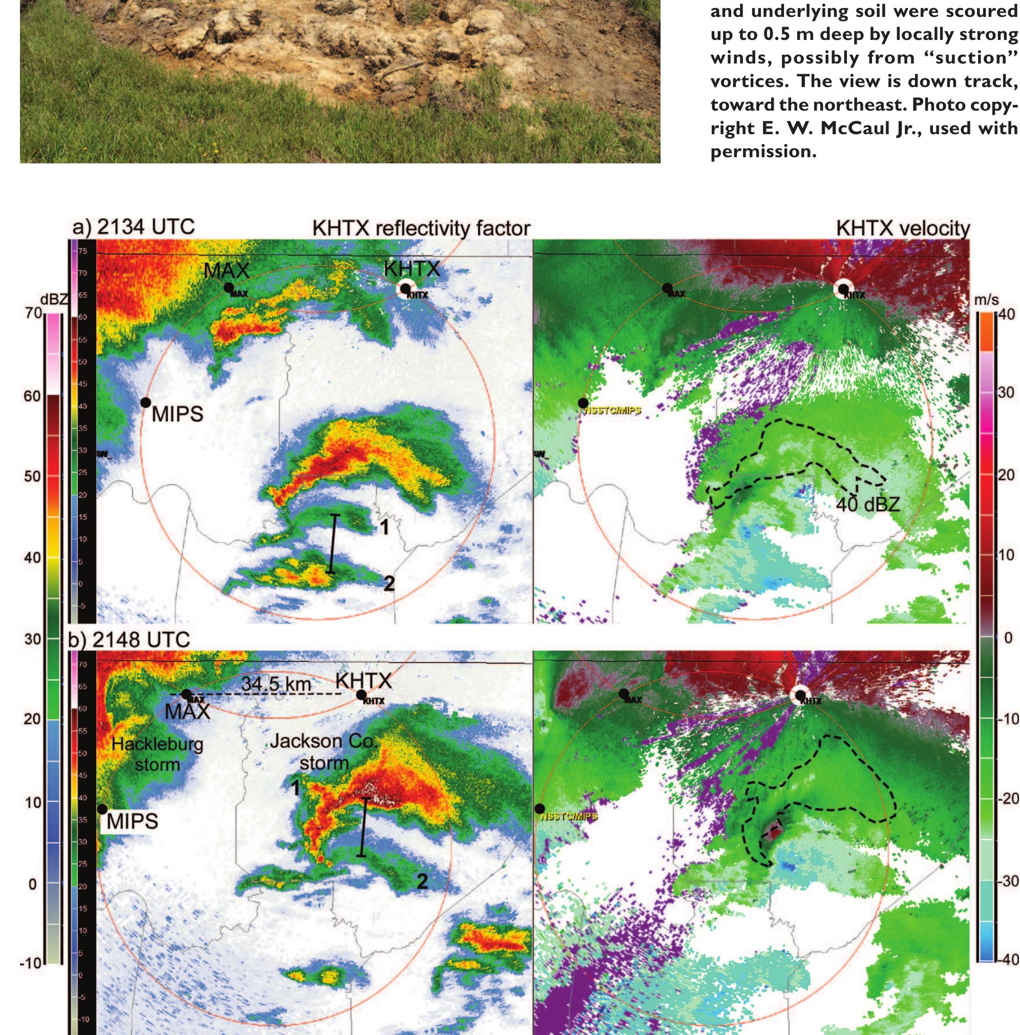 Supercell Development Fic. 14. images of reflectivity factor and radial velocity
