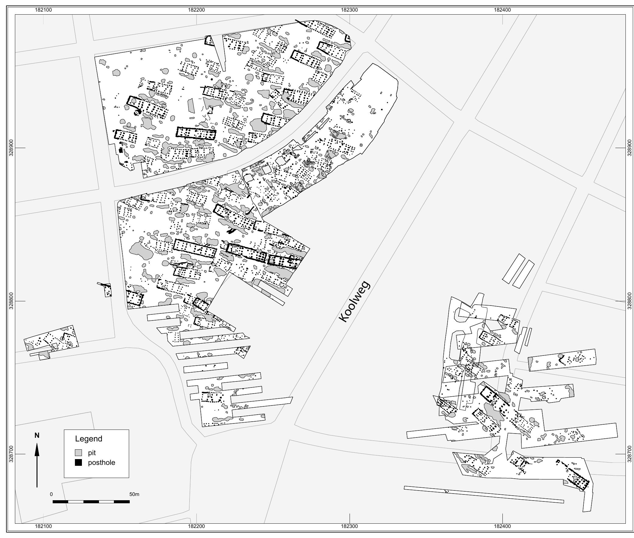 Fig. 5.3 Overview of the LBK settlement of Elsloo-Koolweg (source: Van Wijk & Porreij-Lyklema 2015, Fig. 14.1). 