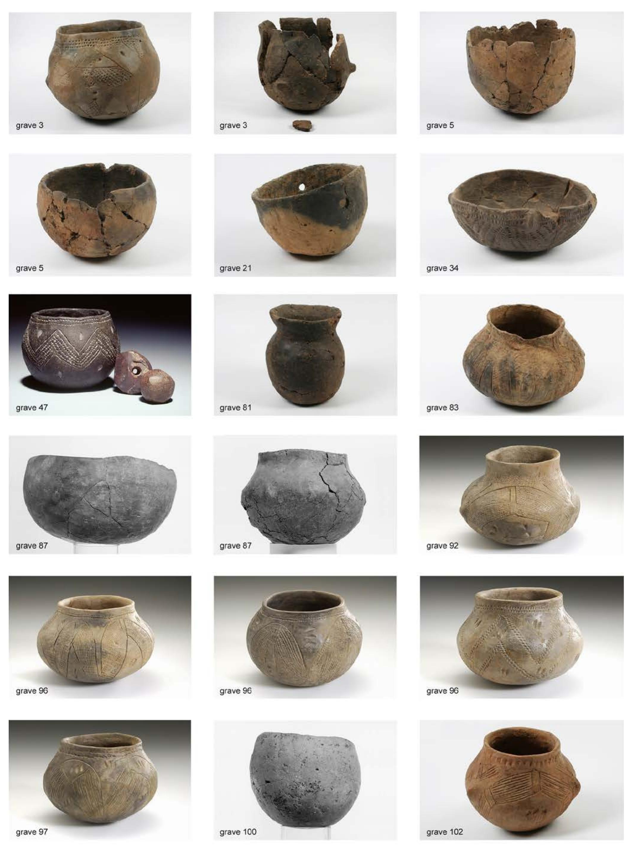 Fig. 8.2 Photographic overview of a selection of decorated and undecorated vessels (reconstructed but not to scale), 