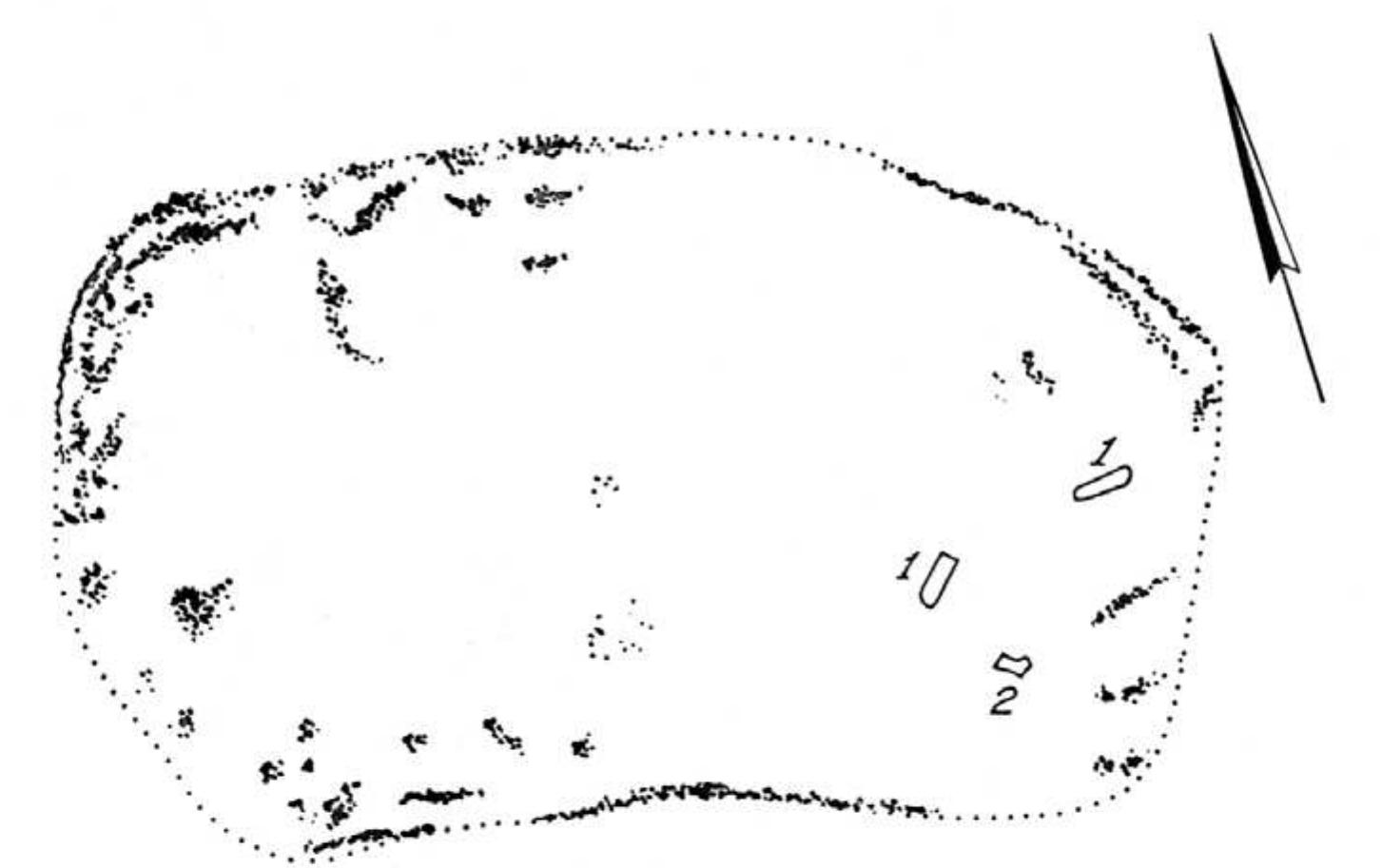 Fig. 10.3 Plan of the bottom of grave 64 (source: Modderman 1979, tafel 139). 