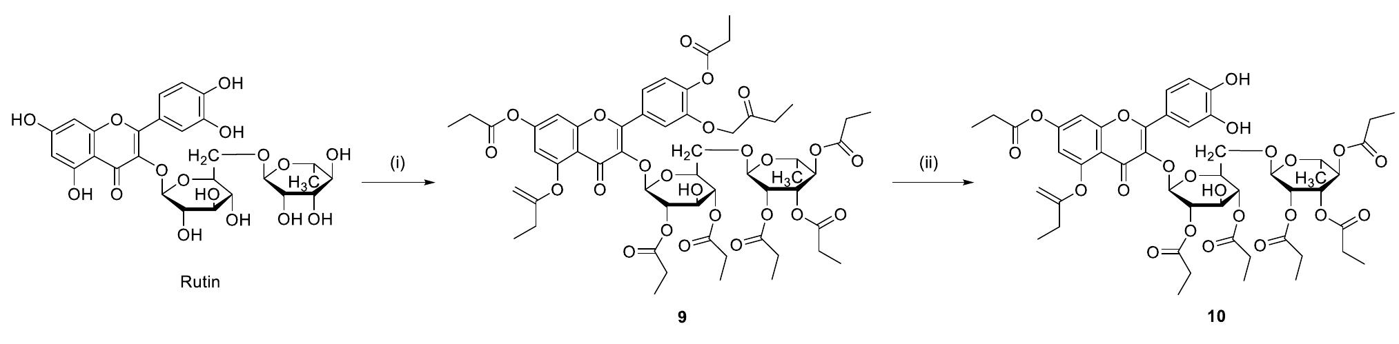 Reagents and conditions: (i) dmap, propionyl chloride,
