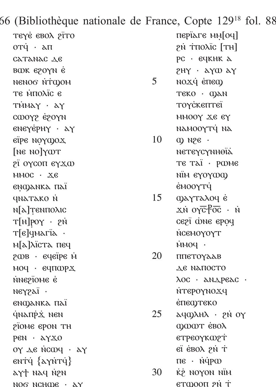 66 col. 11, 1. 31: the first two lines of the next leaf probably read [monc eTulmay]. 