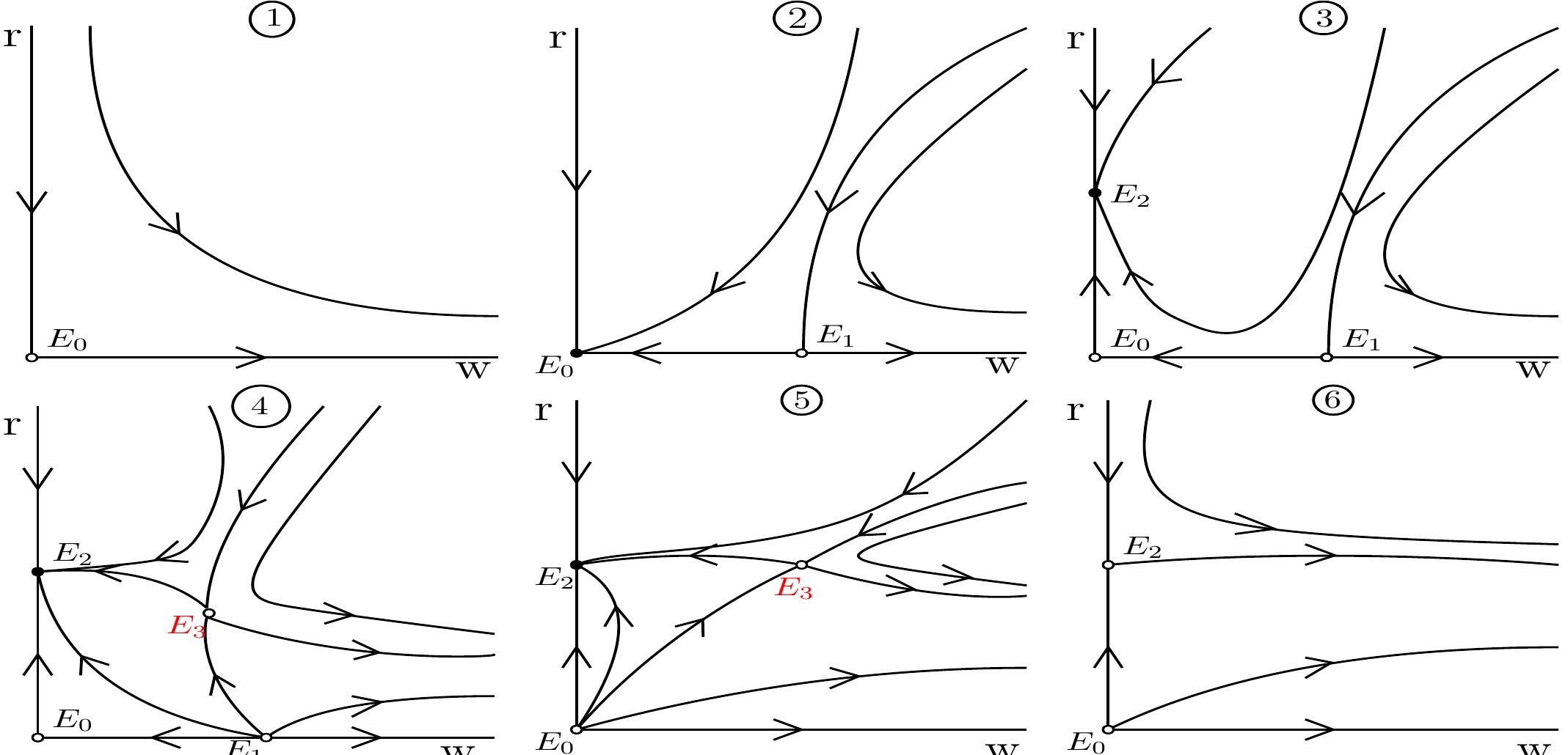 Phase diagrams of the coupled system of amplitude equations
