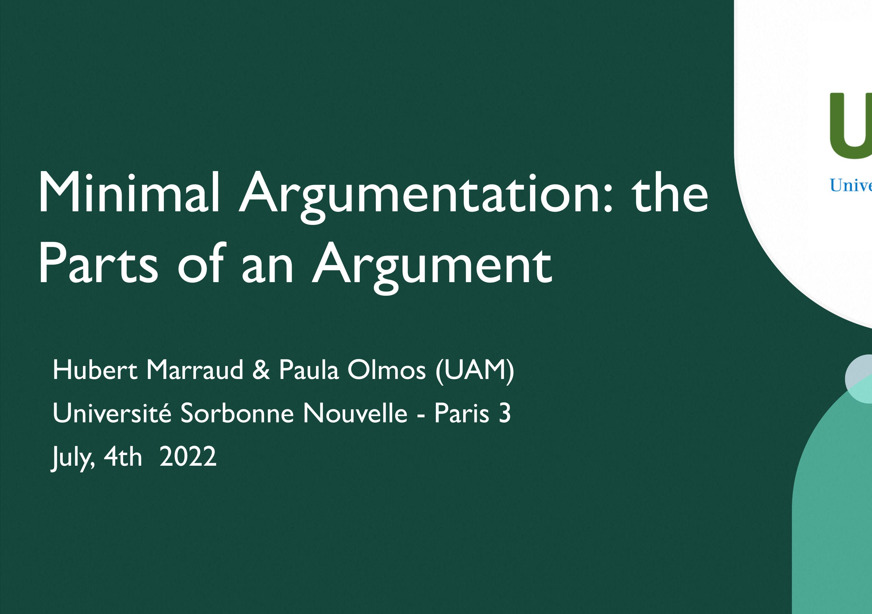 Figure 1 - from Minimal Argumentation: the Parts of an