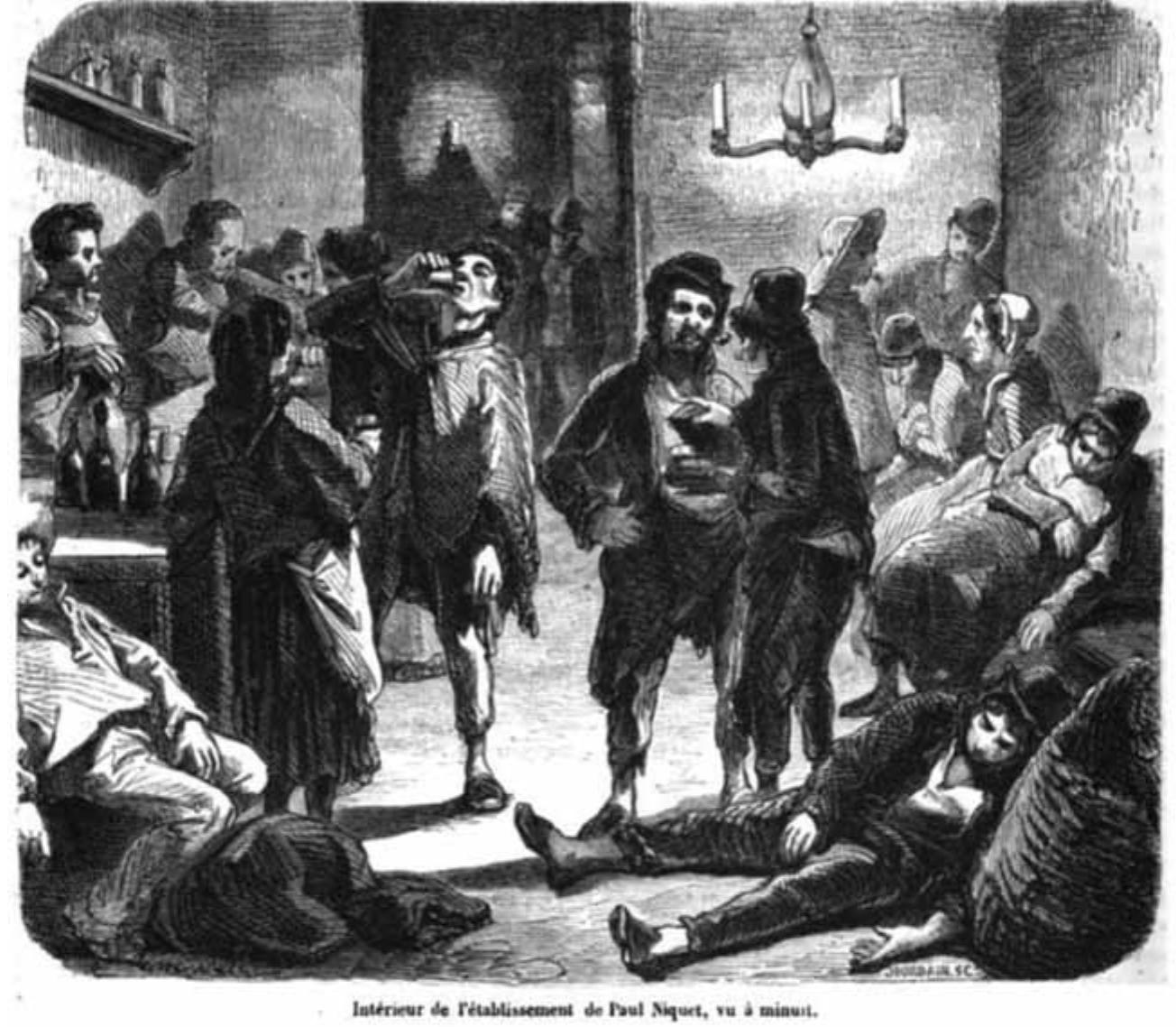 Plate 3: “Inside Paul Niquet’s establishment, seen at midnight.” Illustration in La semaine des familles, 14 January 1860. 