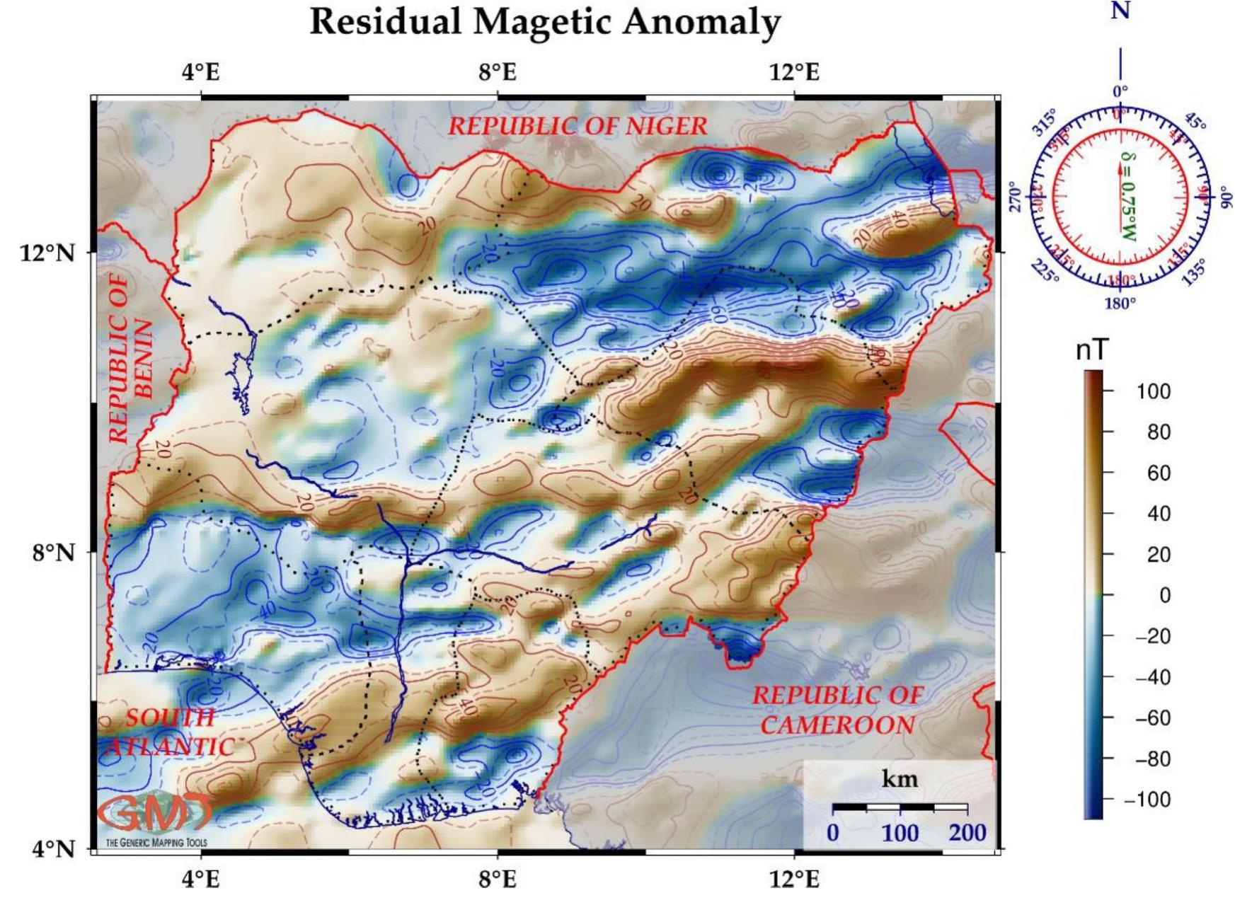 Rmas Map Structural map of nigeria obtained from the horizontal