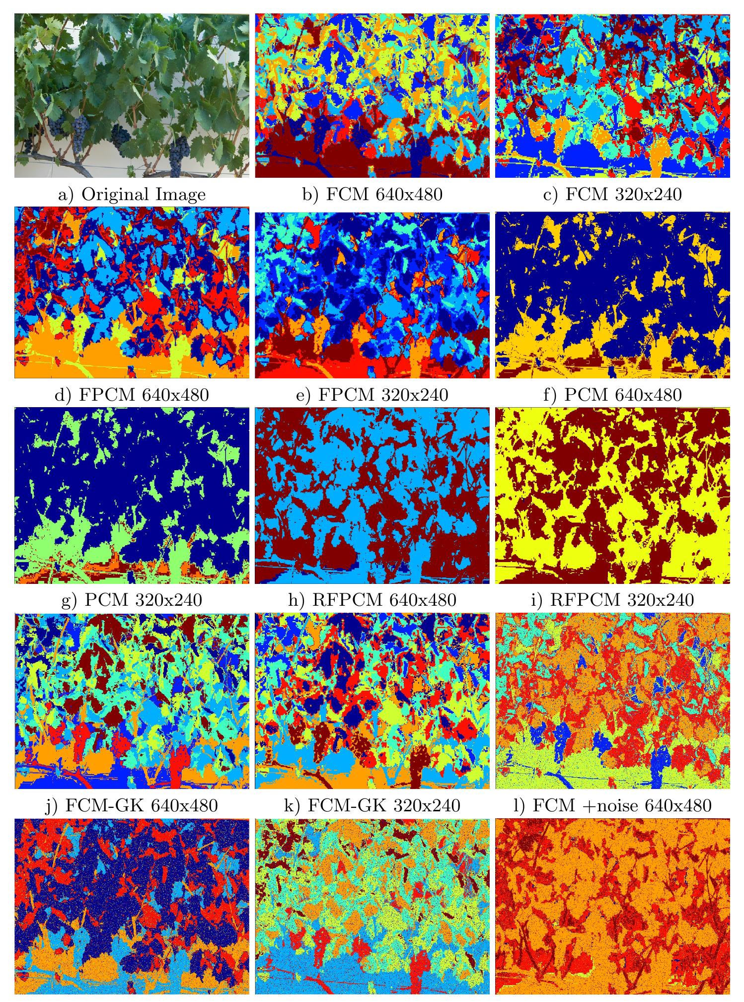 m) FPCM-+ noise 640x480 n) FCM-GK-+ noise 640x480 fi) RFPCM-+noise 640x480 