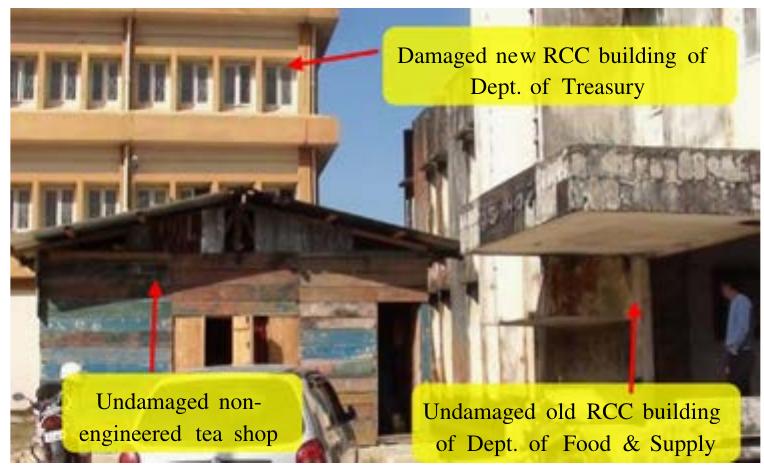 Undamaged engineered and non-engineered buildings in the sdo