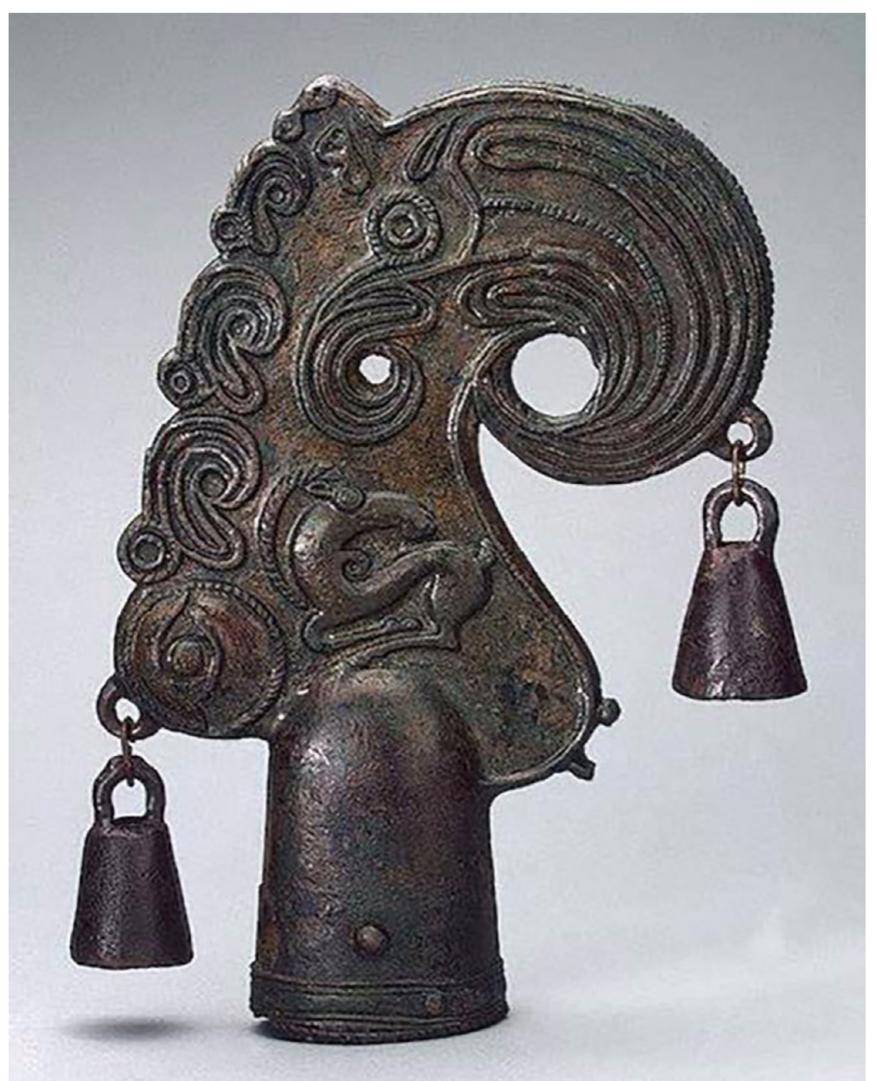 Figure 6. Bronze bell terminal. Ulskii’aul no. 2 barrow. Late sixth-early fifth century. Kuban, Russia 