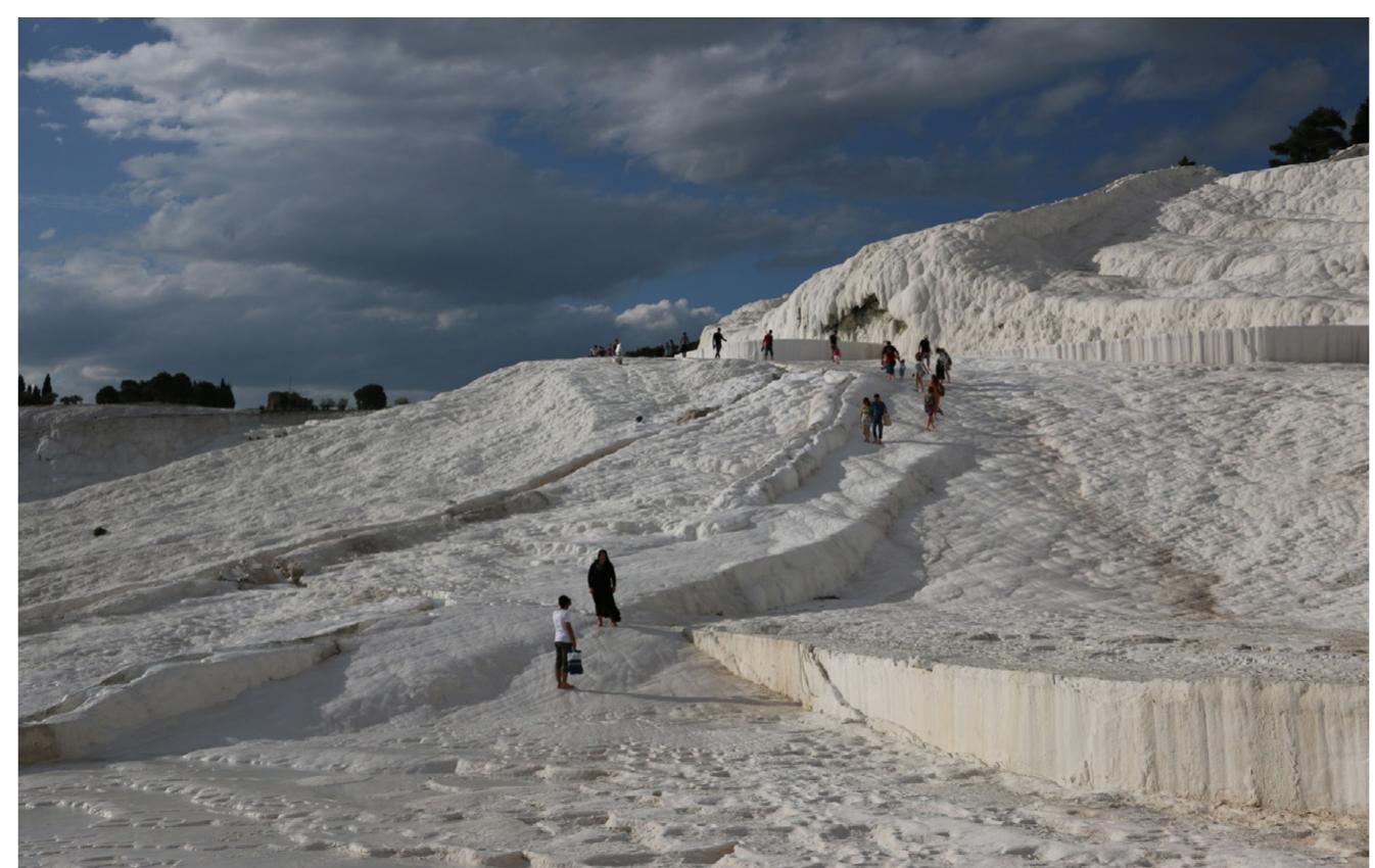 Figure 7: Sinter terrace of the travertine deposits in the study area of Pamukkale. 