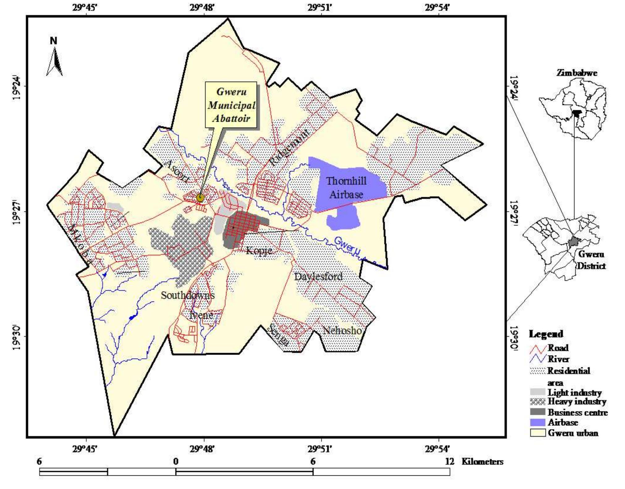 Map showing the study area owned abattoir is certi