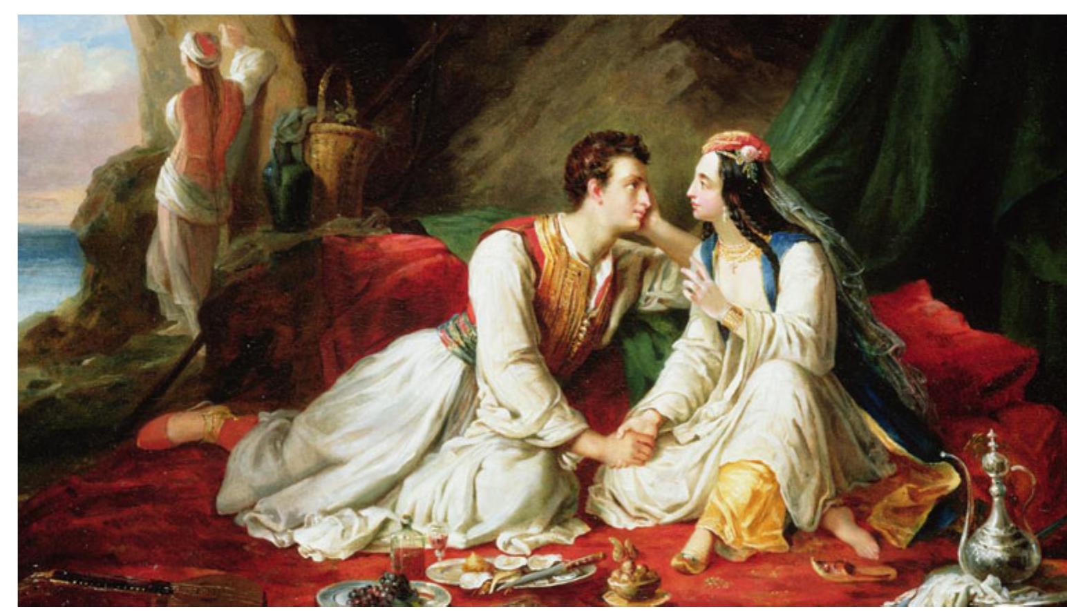 Figure 2. Alexandre-Marie Colin, ‘Byron as Don Juan, with Haidée’ (1837), Bridgeman Images. (colour online) 