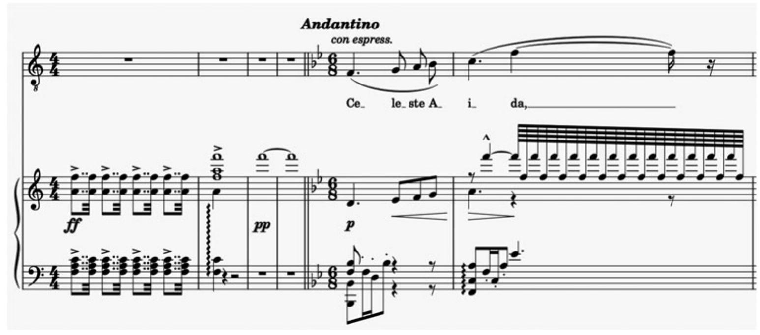 Example I. Verdi, Aida, ‘Celeste Aida’, Act | scene |. 