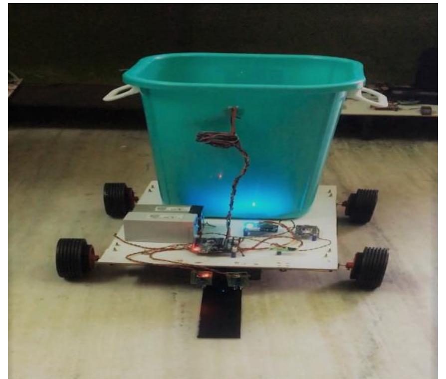 (ivy 7o) figure 5 shows the working model of robotic dustbin