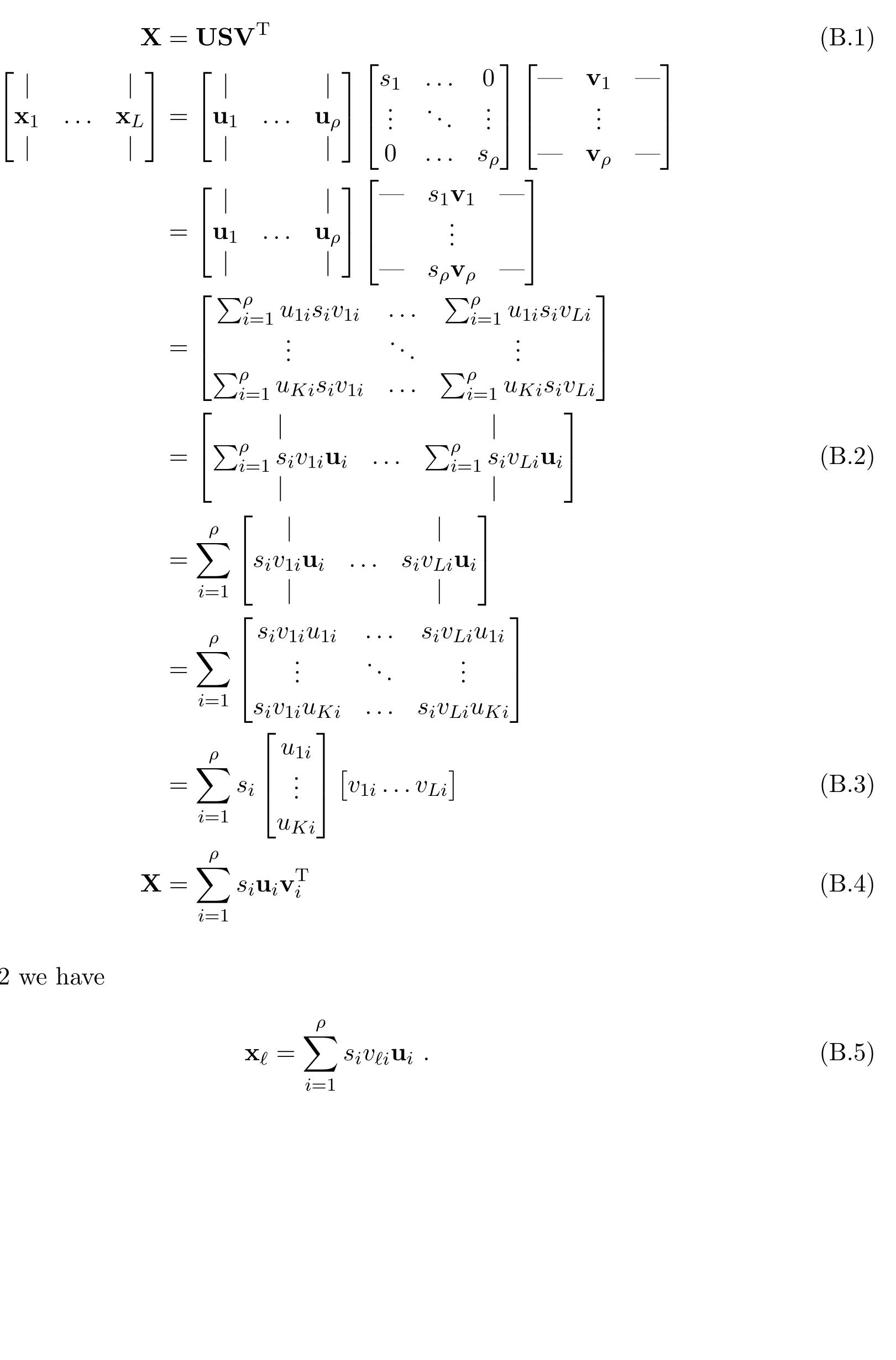 Below i rearrange the basic svd relationship to derive
