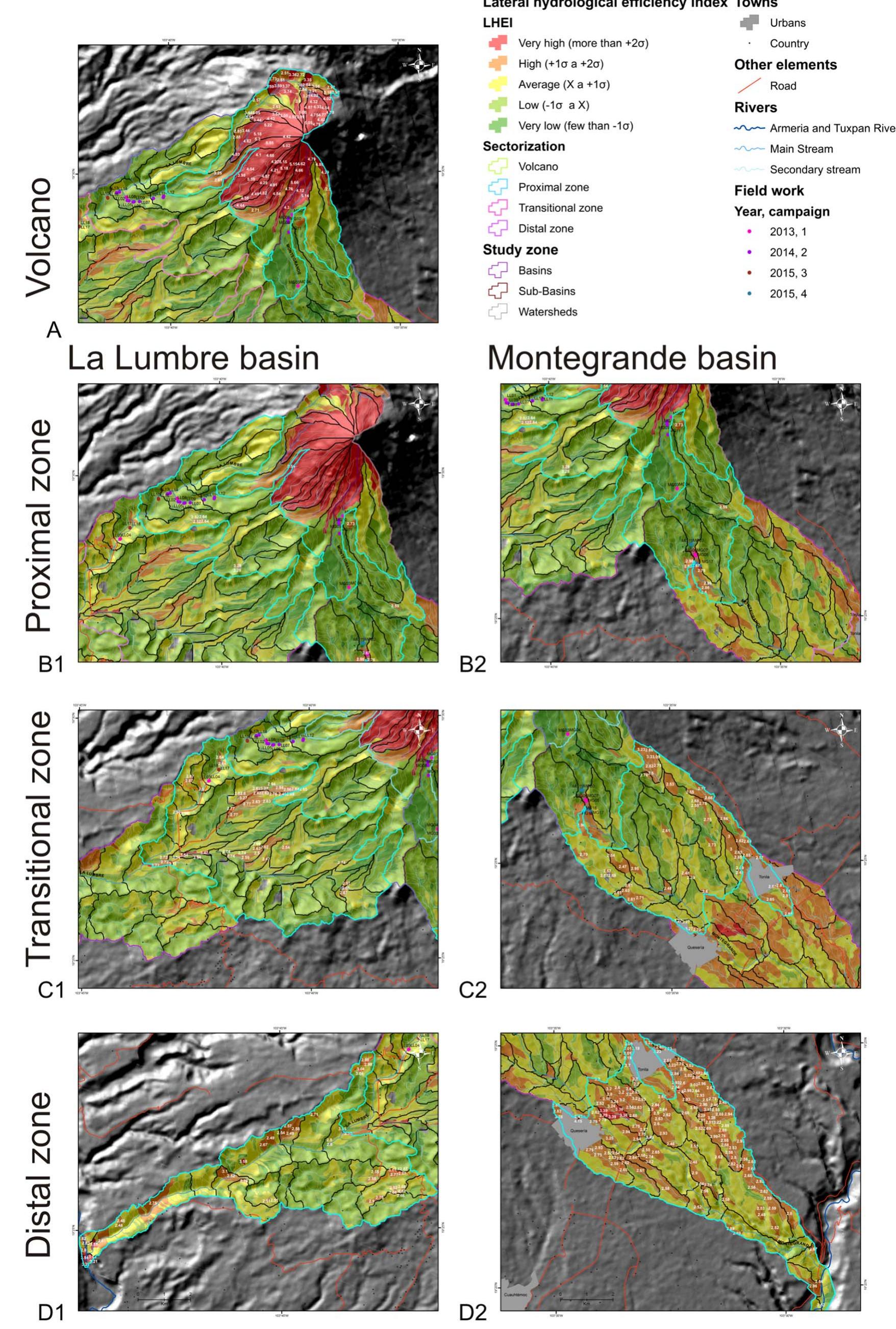Fig. 18. Spatial distribution of LHEI based on sectorization of the study area. 