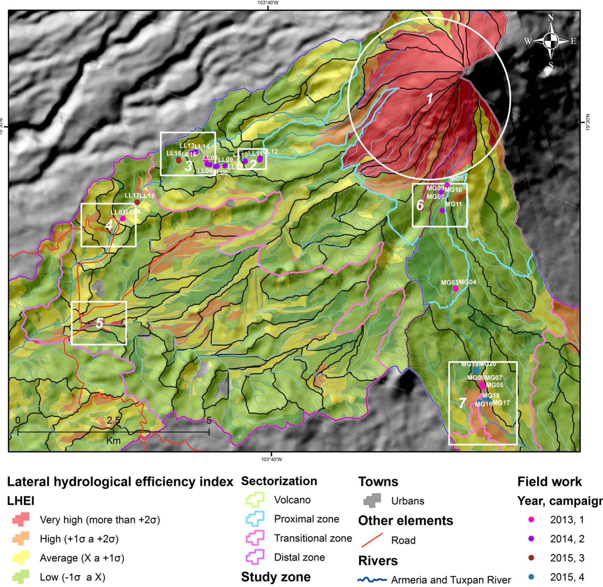 Fig. 19. Sites of interest with information gathered during fieldwork. 