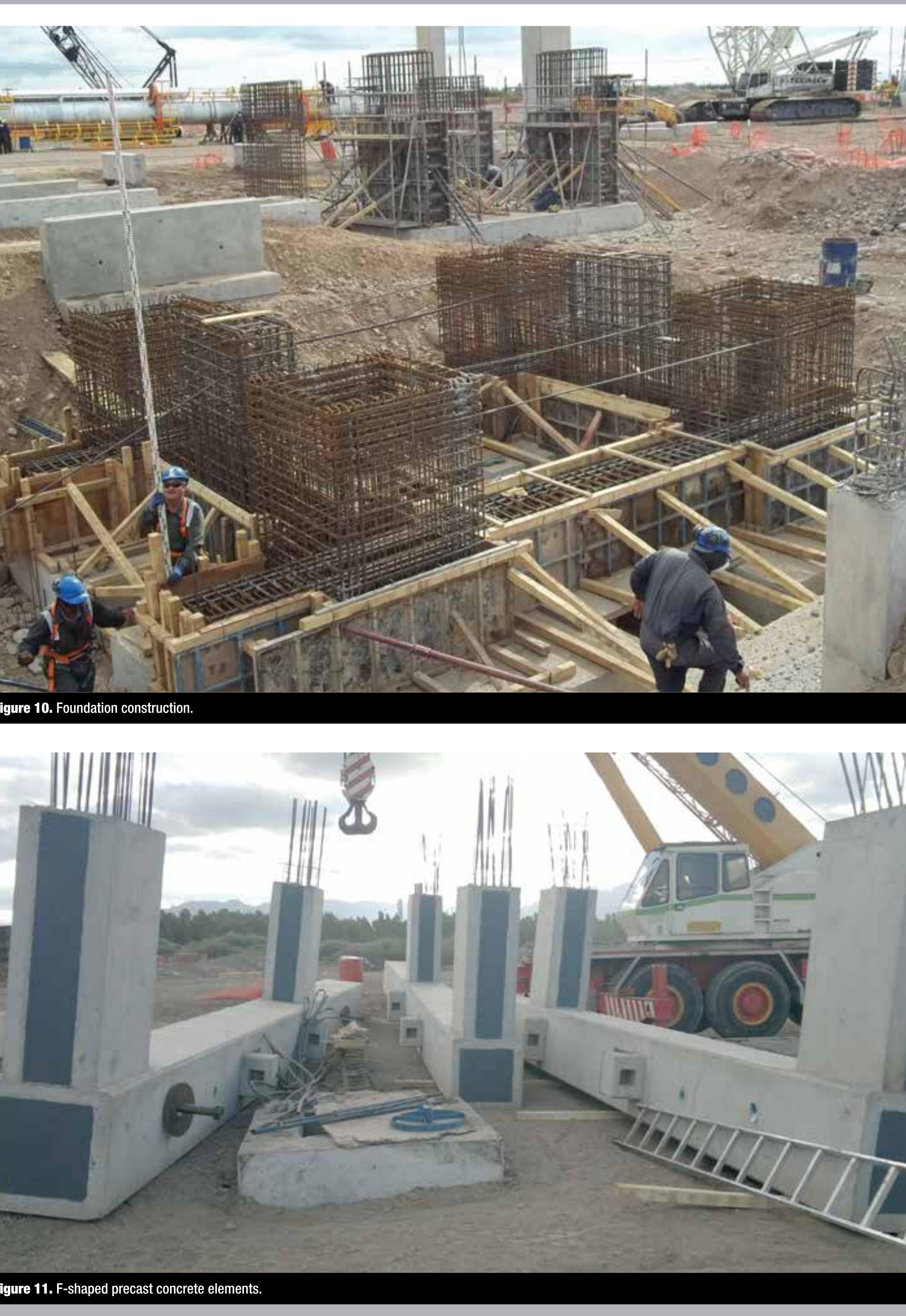 Figure 10 - Precast concrete, steel-braced, hybrid pipe rack