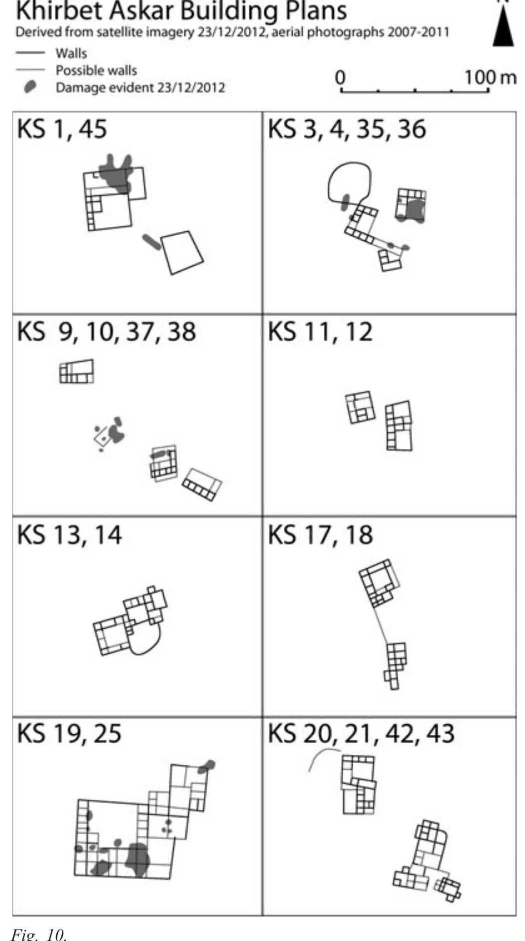 Kh. el-askar: sketch plans of structures (drawing rebecca