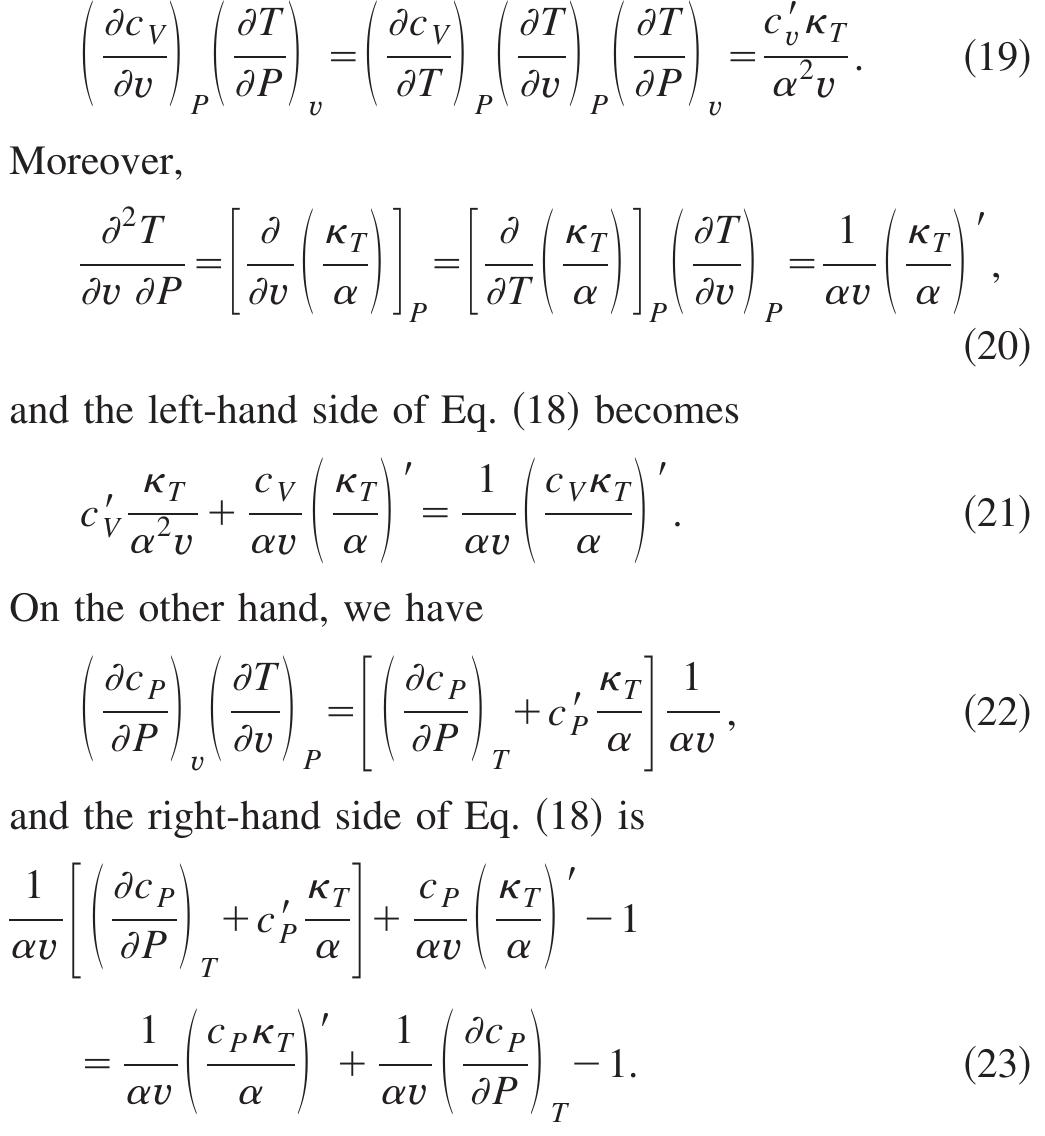 (PDF) Thermodynamics at work: The pressure derivative of the specific heat
