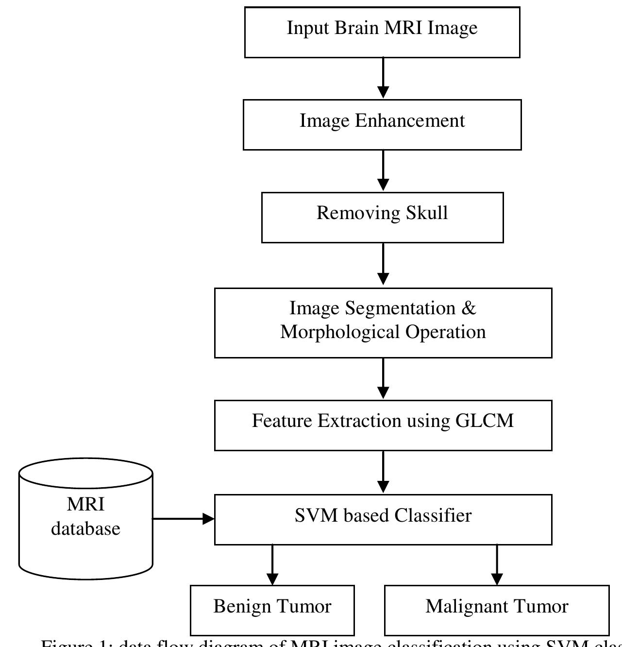 Data flow diagram of mri image classification using deep