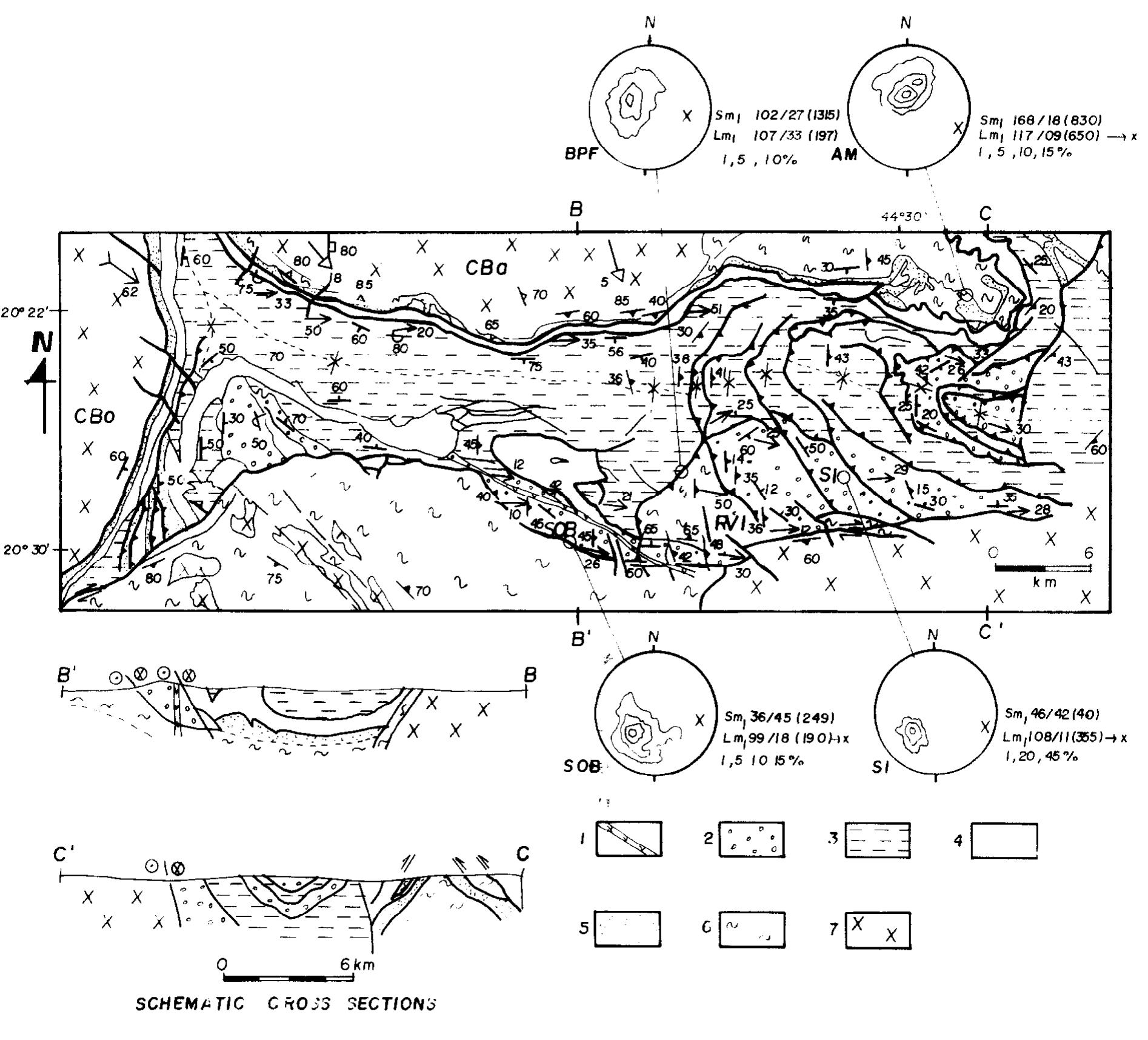 Geologic-structural map of the serra das cambotas (after